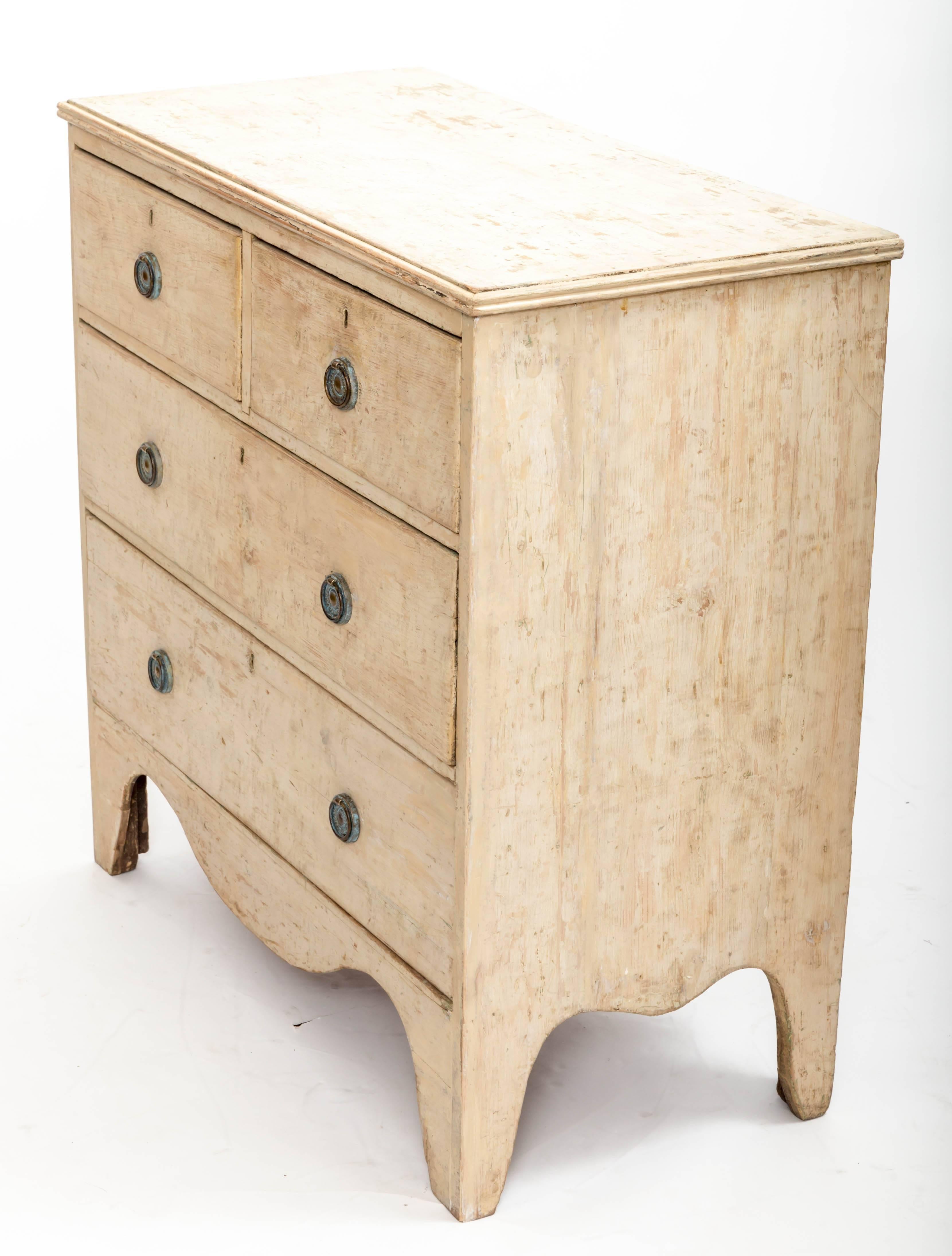 Early 19th Century Painted Chest Original Paint, England, circa 1840 3