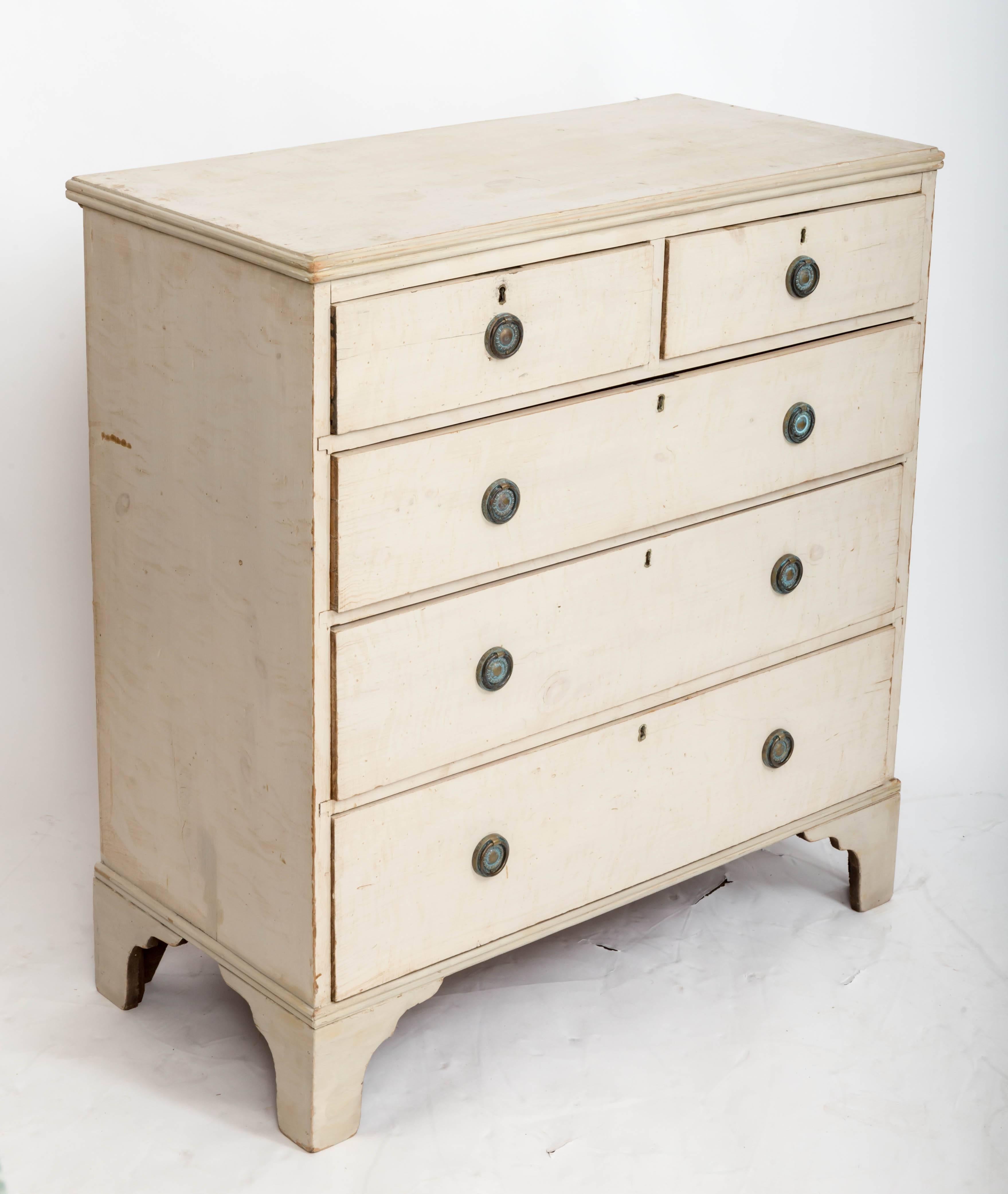 English Early 19th Century Chest in Original Paint, England, circa, 1840 For Sale