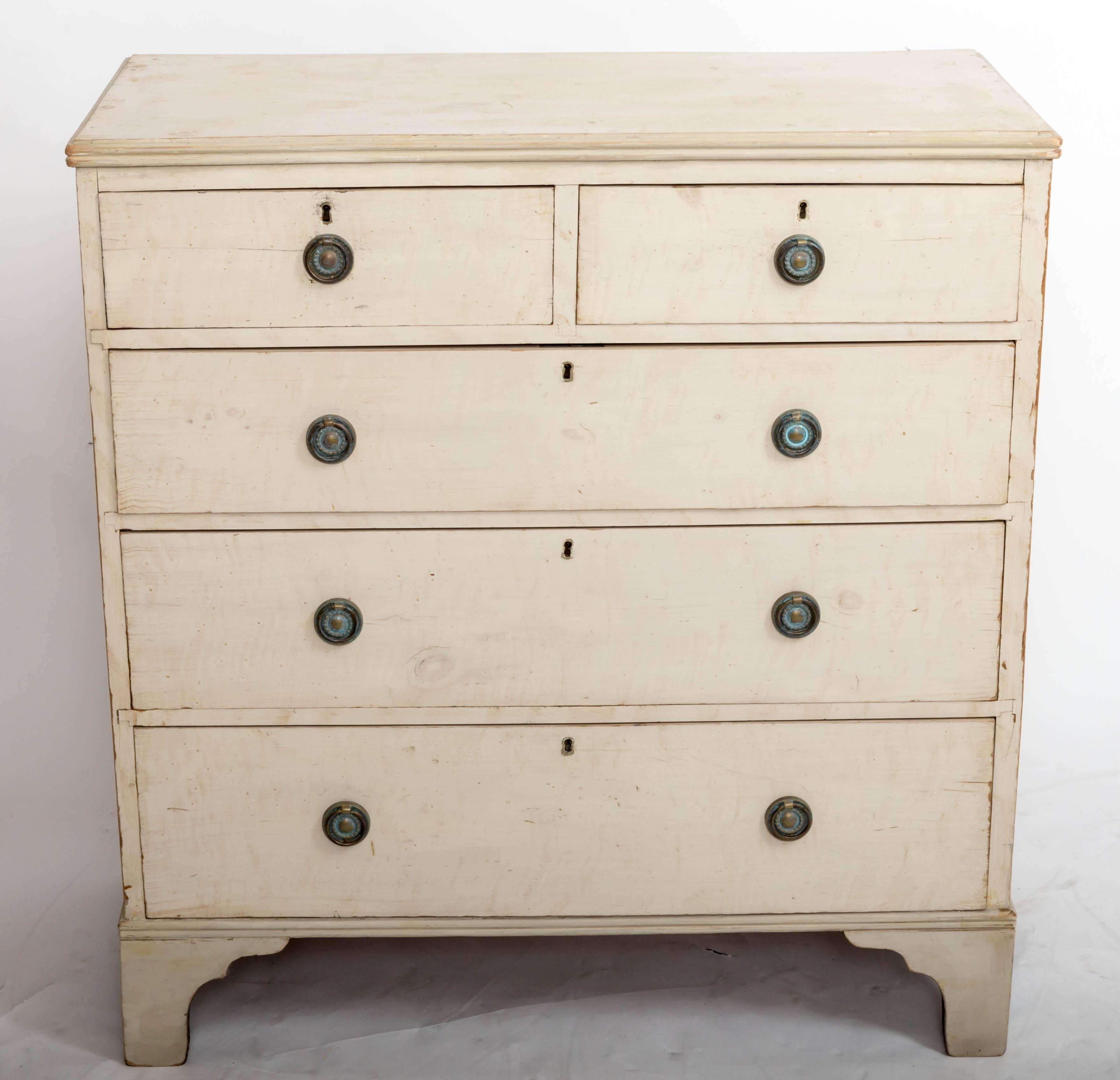 Mid-19th Century Early 19th Century Chest in Original Paint, England, circa, 1840 For Sale