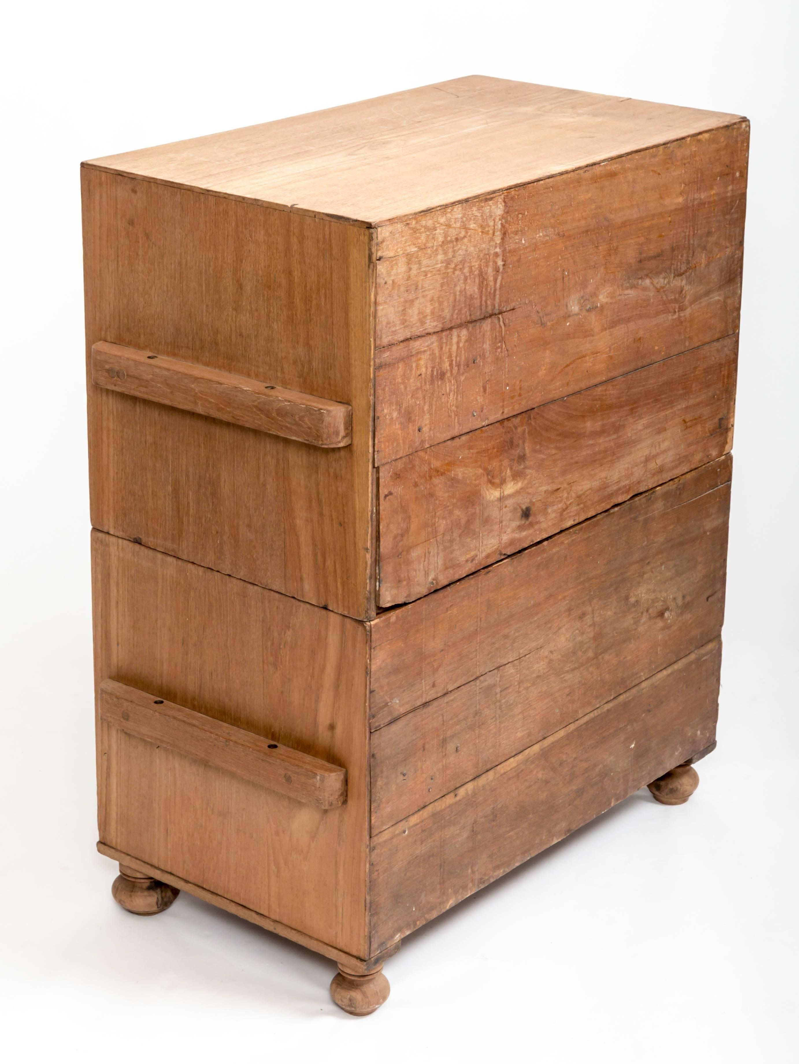 Mid-19th Century Early 19th Century Teak Military Chest, England, circa 1840 For Sale