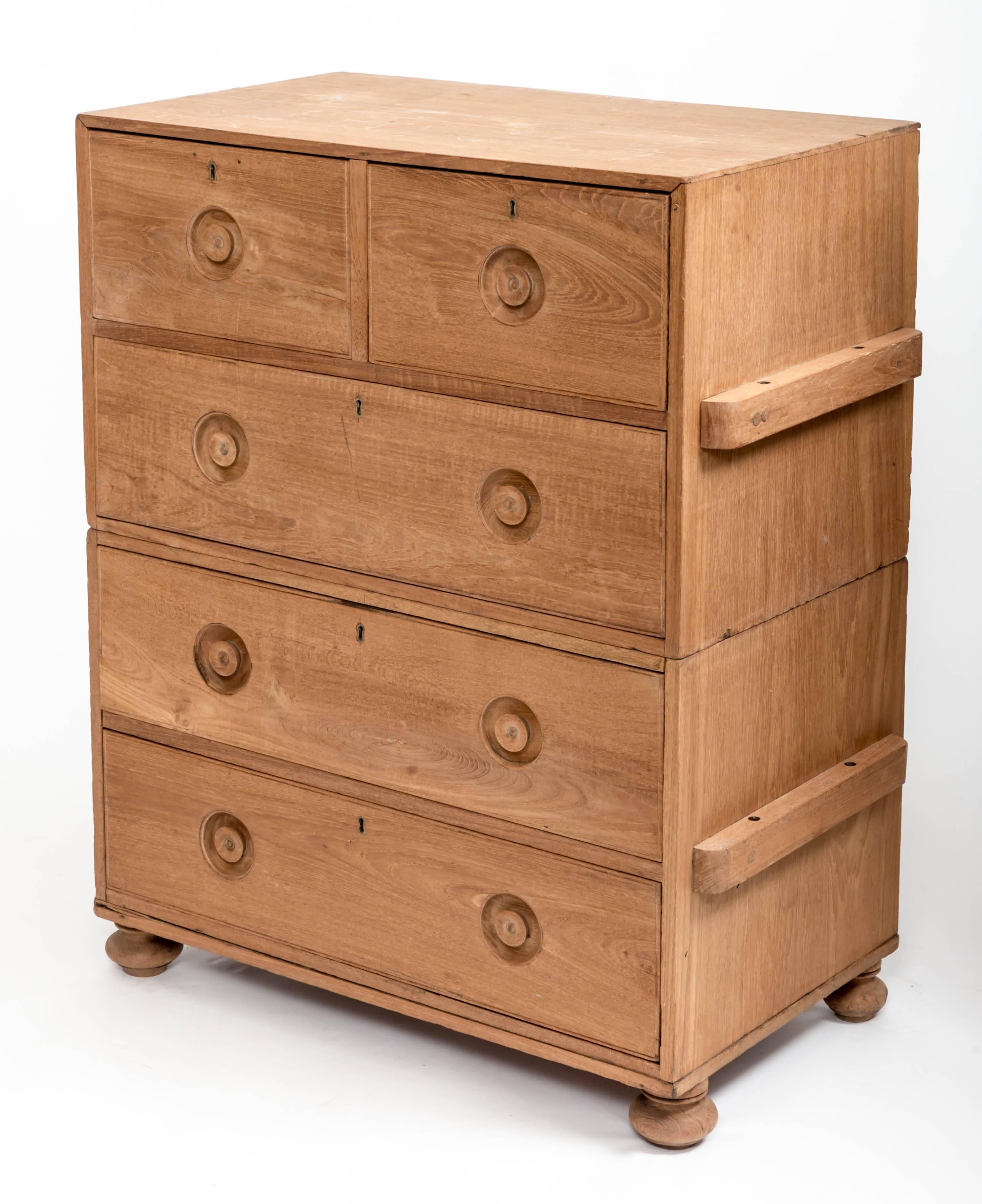 Early 19th Century Teak Military Chest, England, circa 1840 For Sale 2