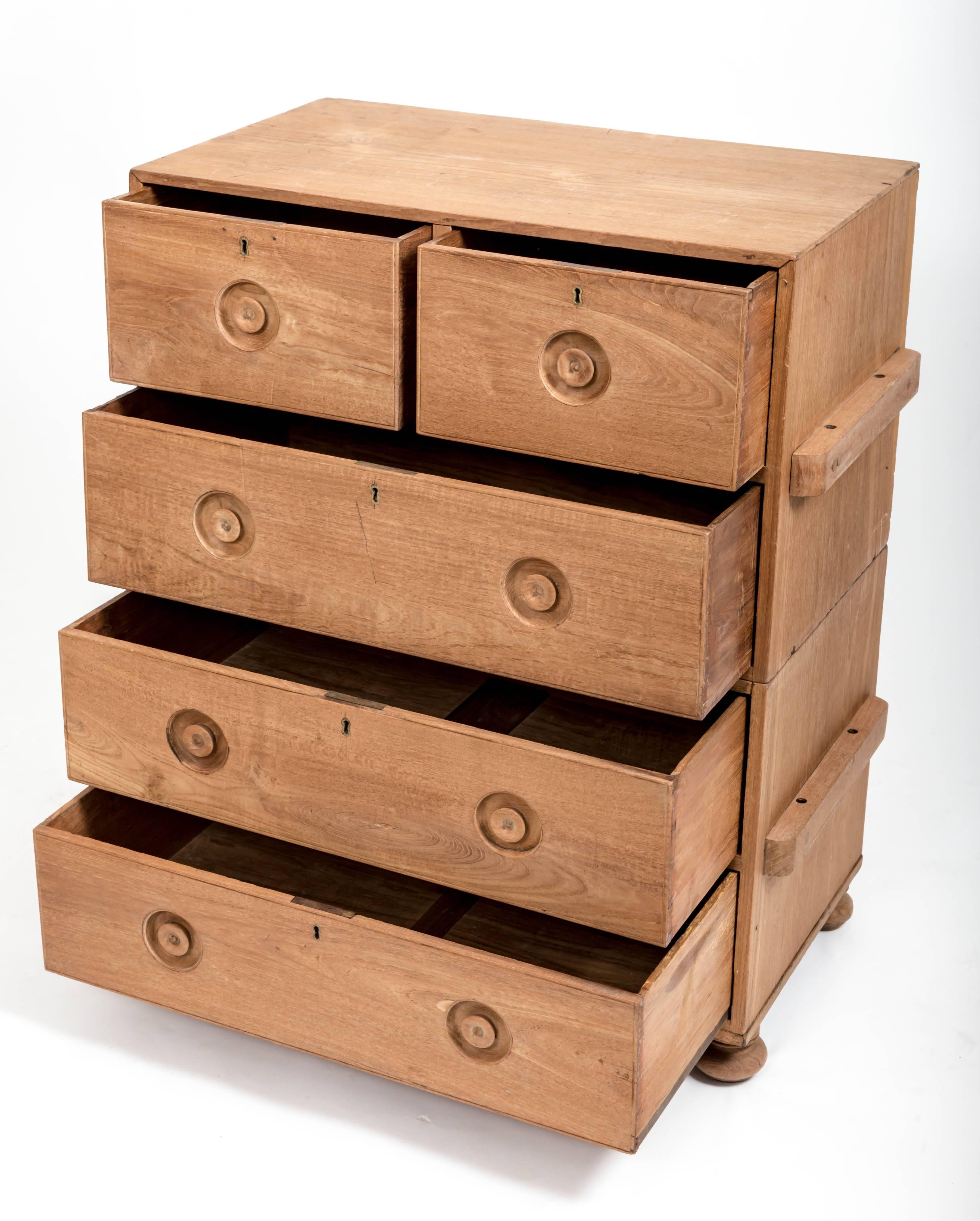 Early 19th Century Teak Military Chest, England, circa 1840 For Sale 4