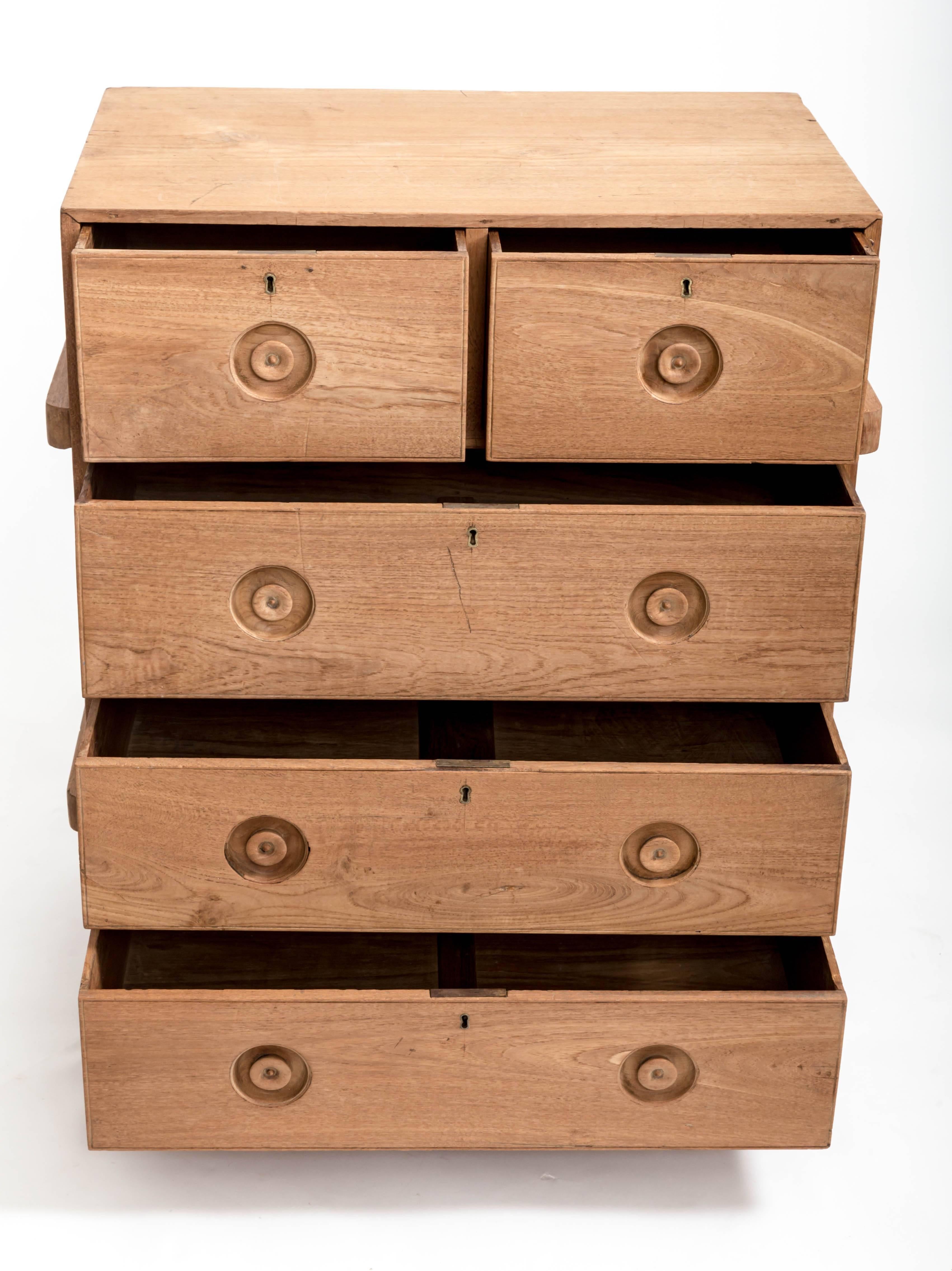 Early 19th Century Teak Military Chest, England, circa 1840 For Sale 5