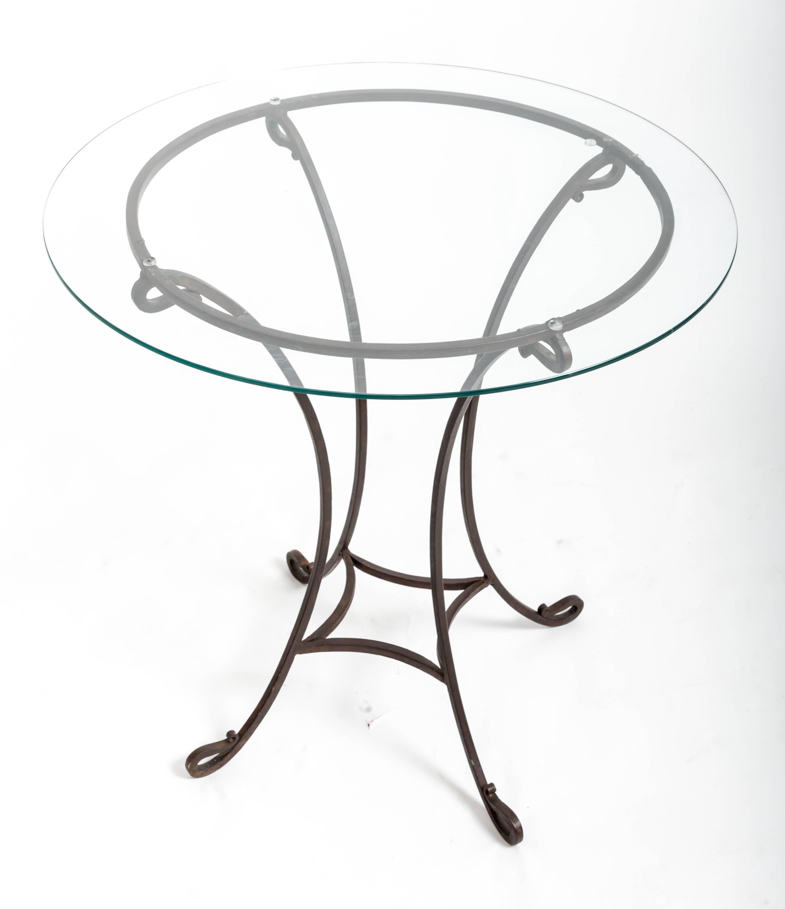 Pair of Wrought Iron Side Tables, France, circa 1940s In Good Condition In East Hampton, NY