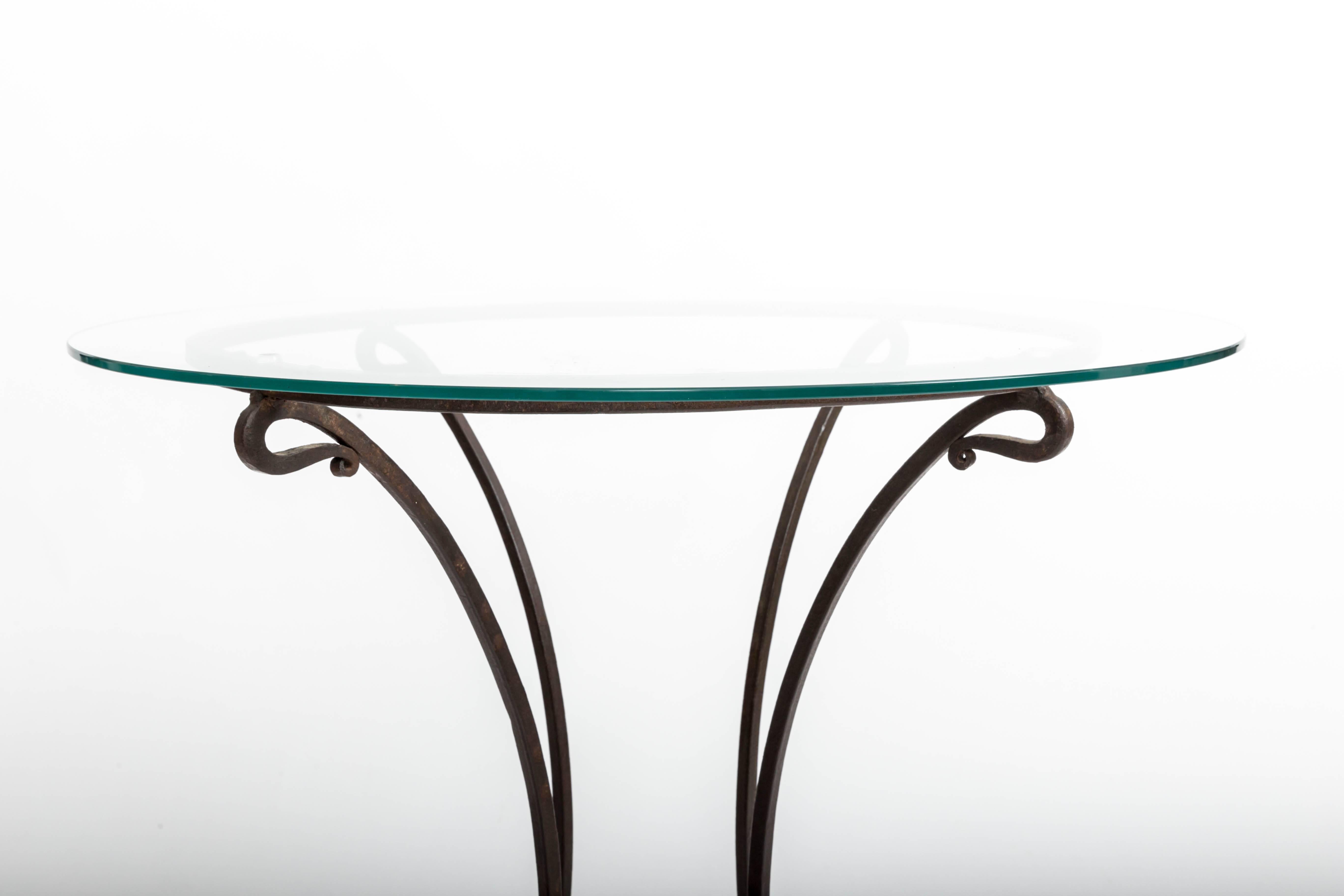 Pair of Wrought Iron Side Tables, France, circa 1940s 1