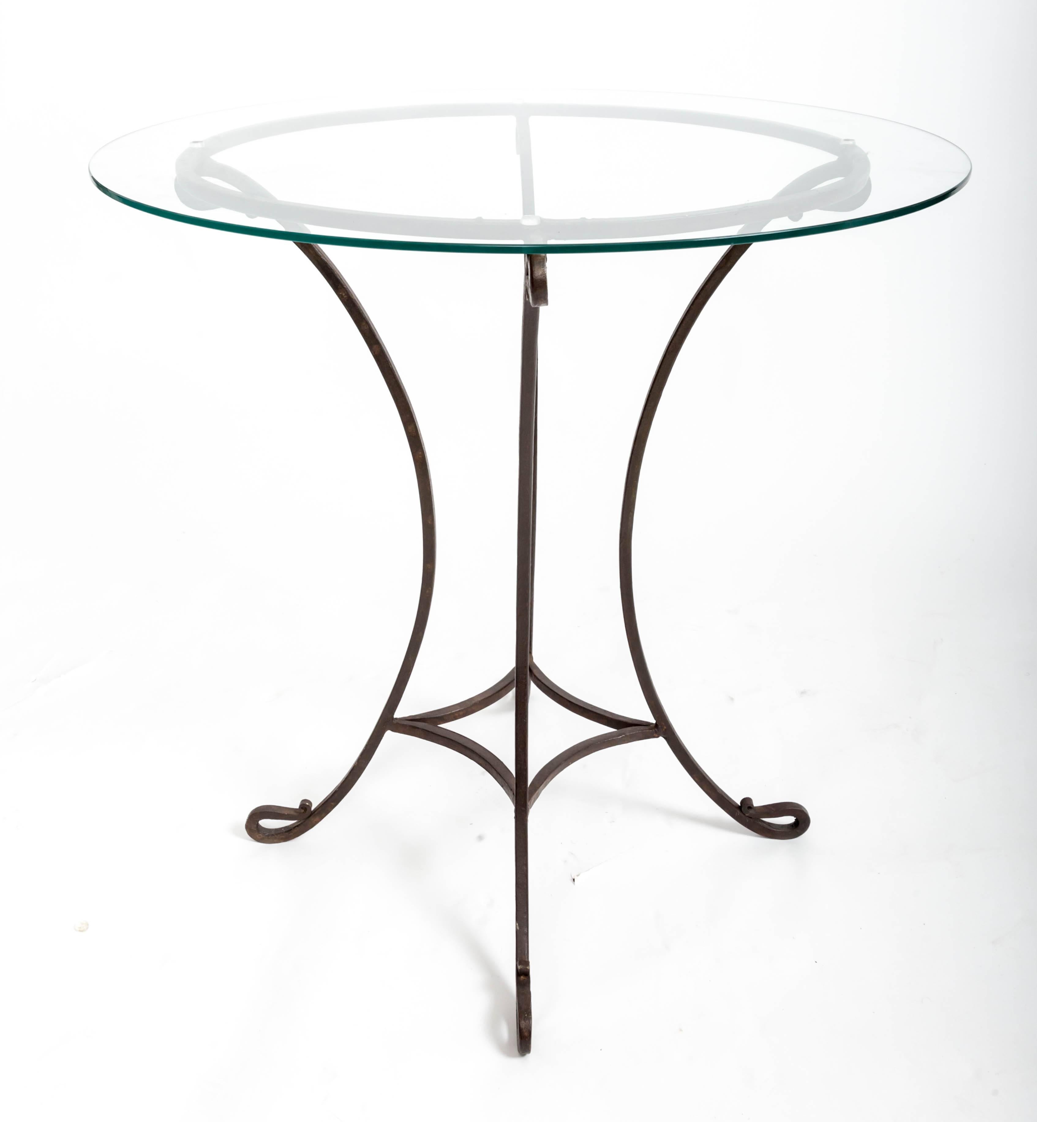 Pair of Wrought Iron Side Tables, France, circa 1940s 3