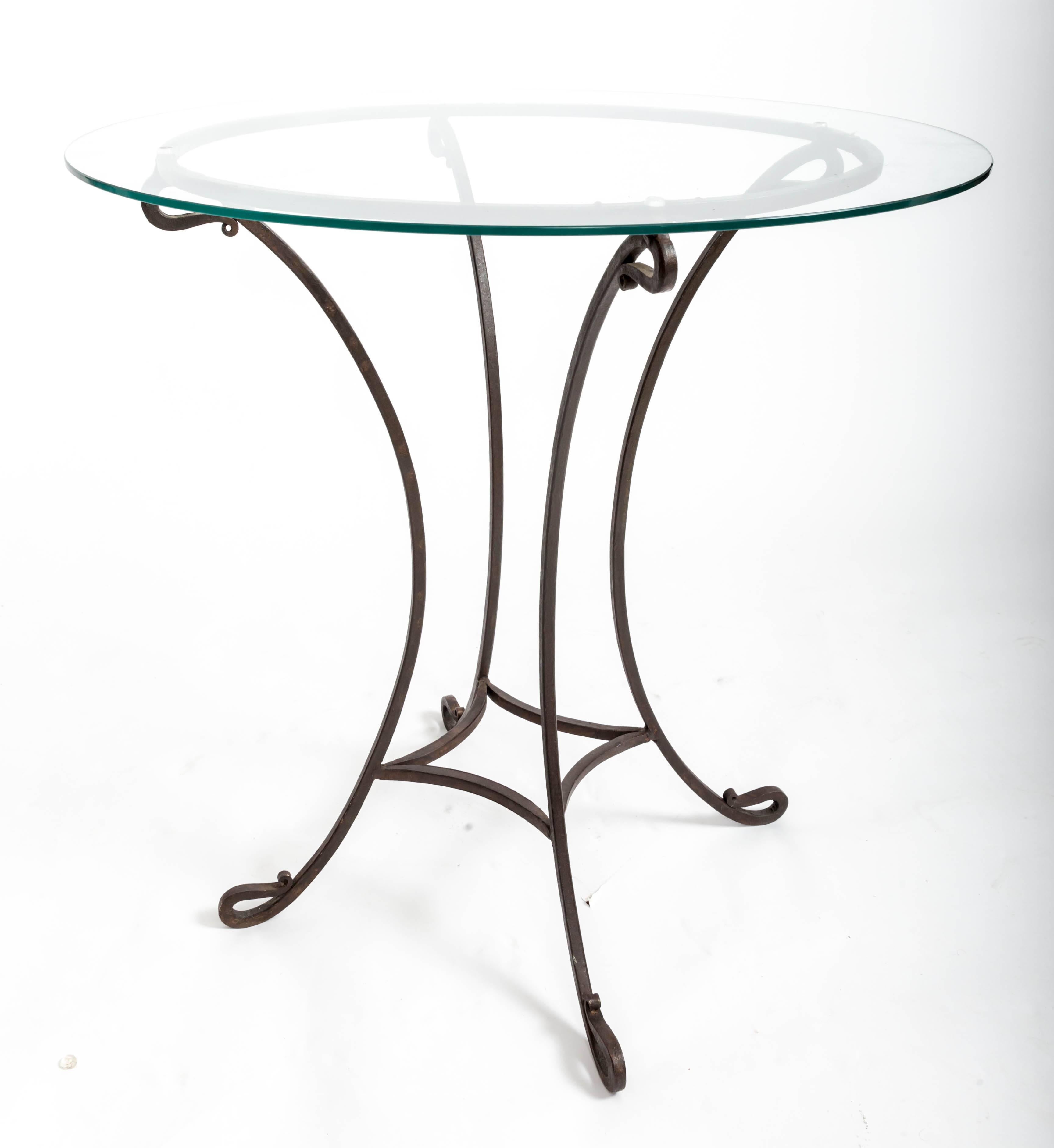 Pair of Wrought Iron Side Tables, France, circa 1940s 4