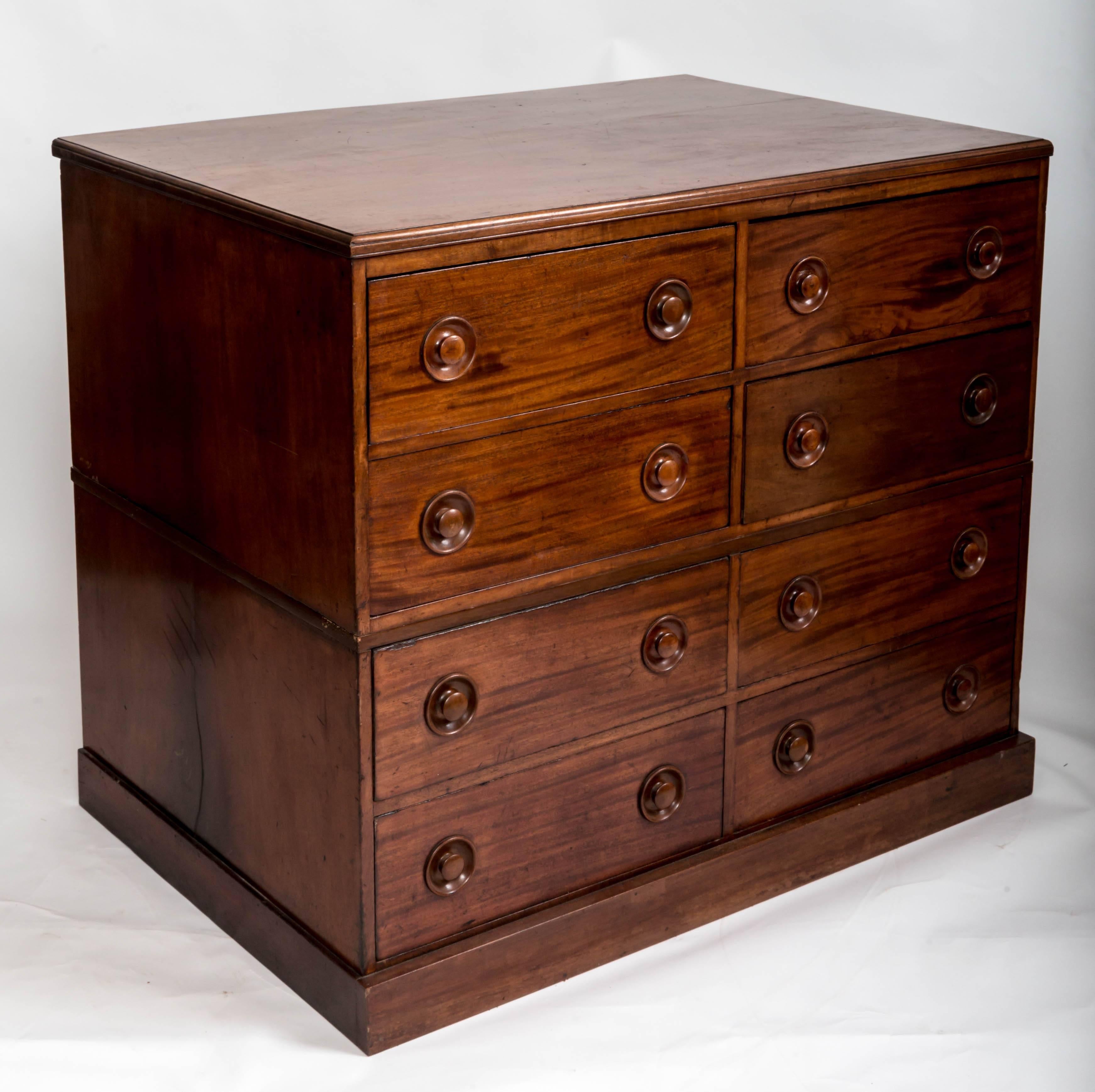 Mid-19th Century 19th Century Mahogany Chest of Drawers, England, circa 1860 For Sale
