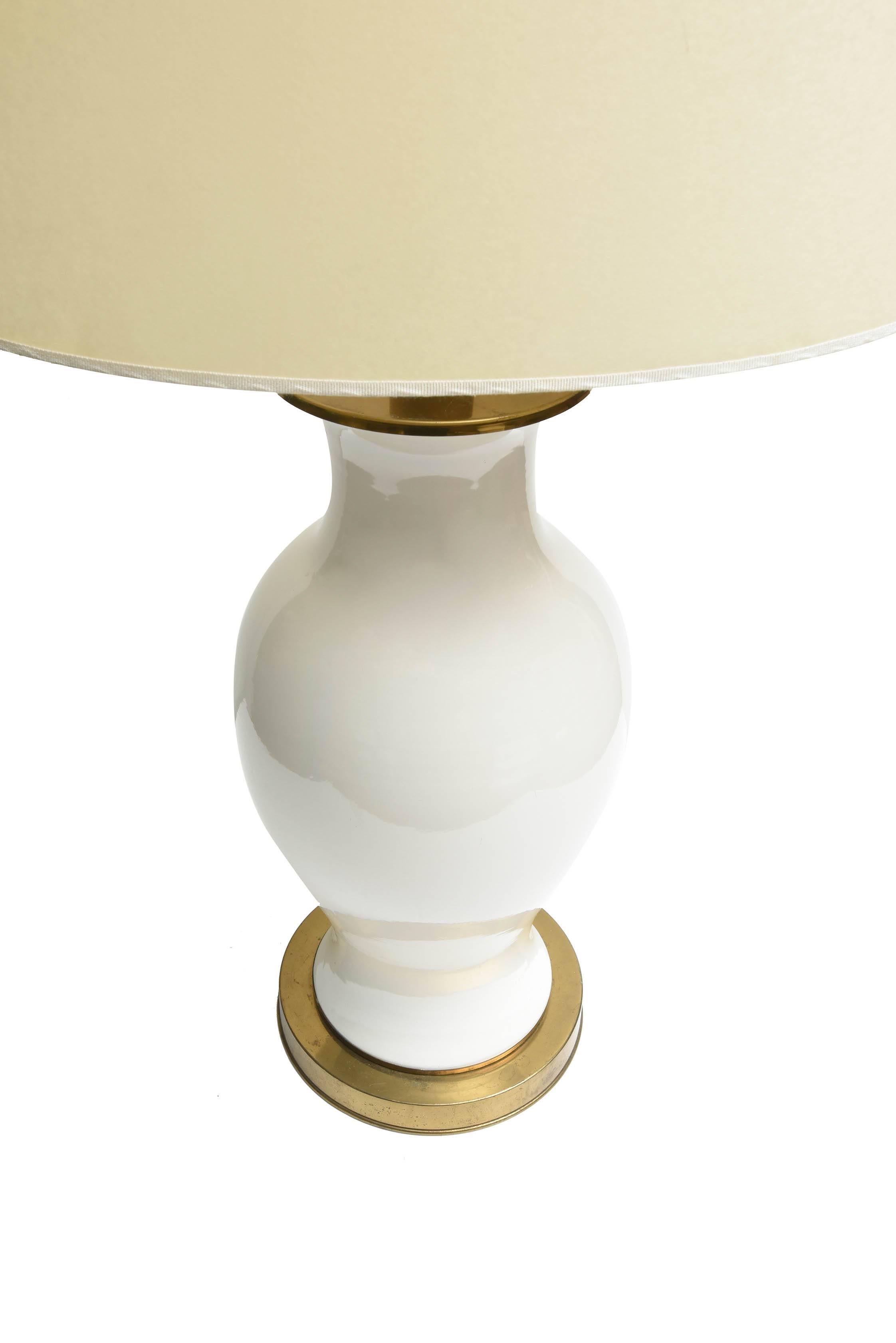 20th Century Brass and Ceramic Table Lamp For Sale