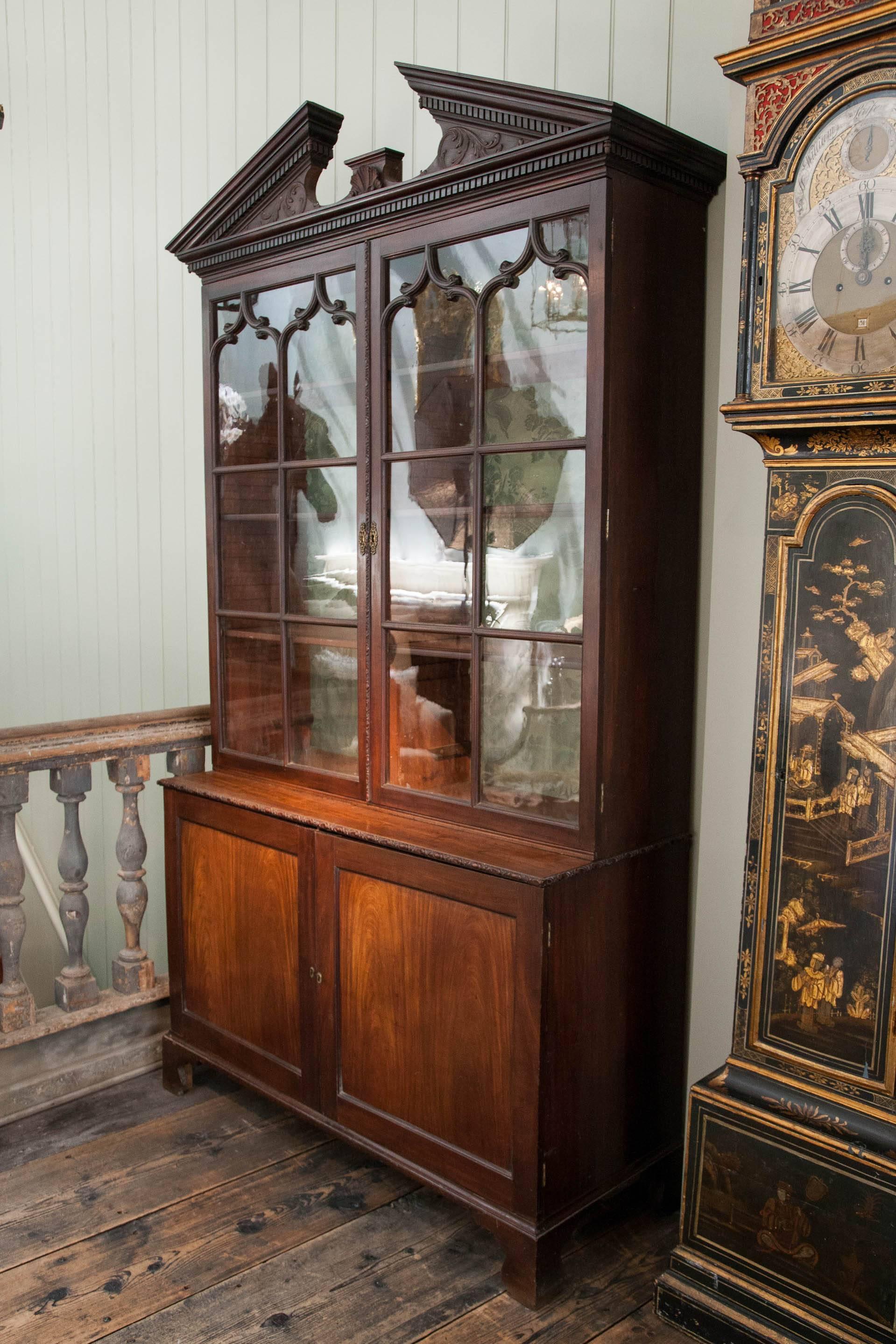 Mahogany Mid-18th Century Chippendale Period Bookcase For Sale