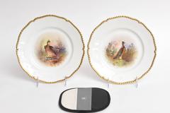 Pair of Game Bird Plates, Antique Limoges, France