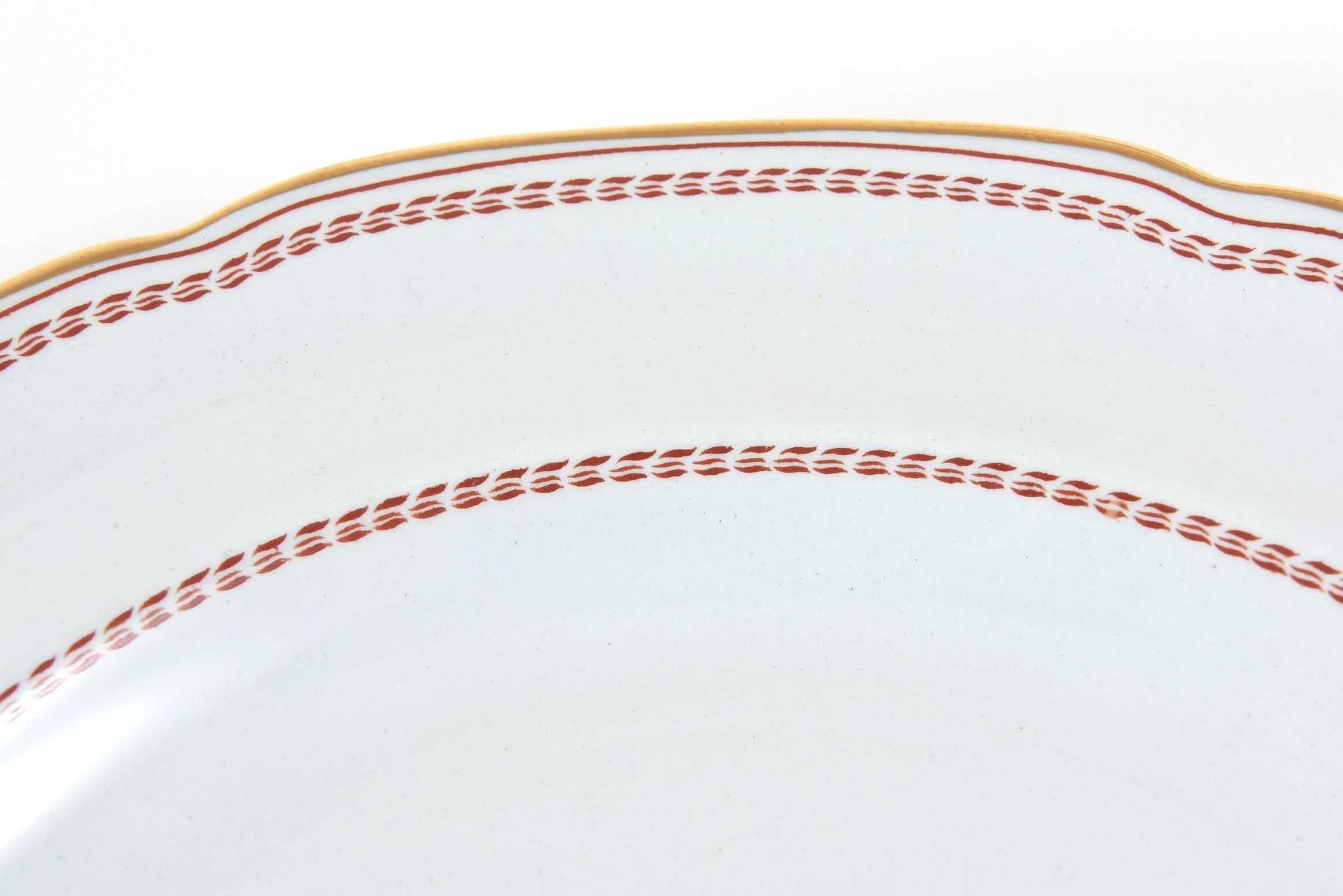 Dinner Plate in Spode Tradewinds in Red, Gold Trimmed, Vintage, circa 1960s 3