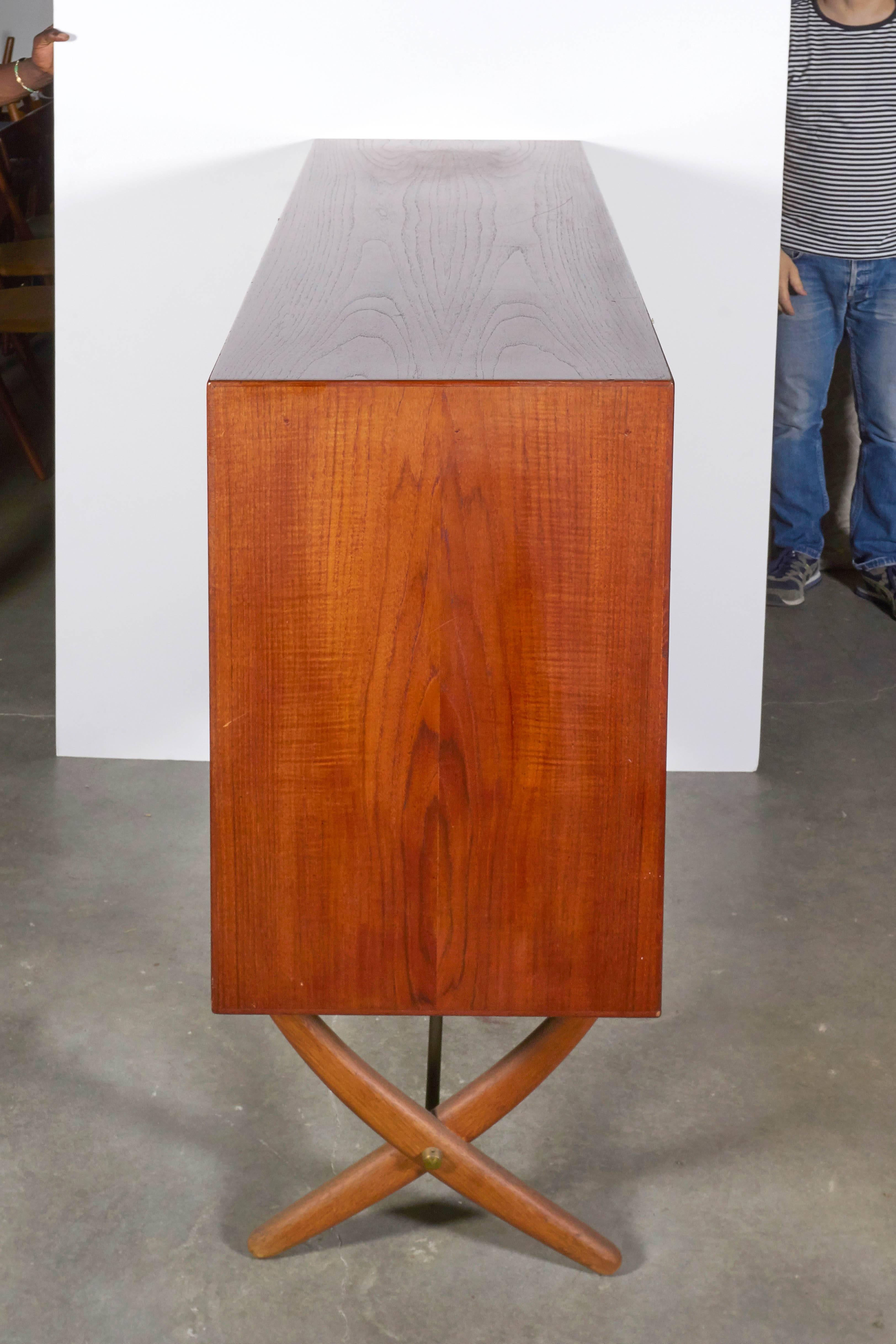 Oiled Danish Teak Cupboard by Hans Wegner Aka Saber Leg