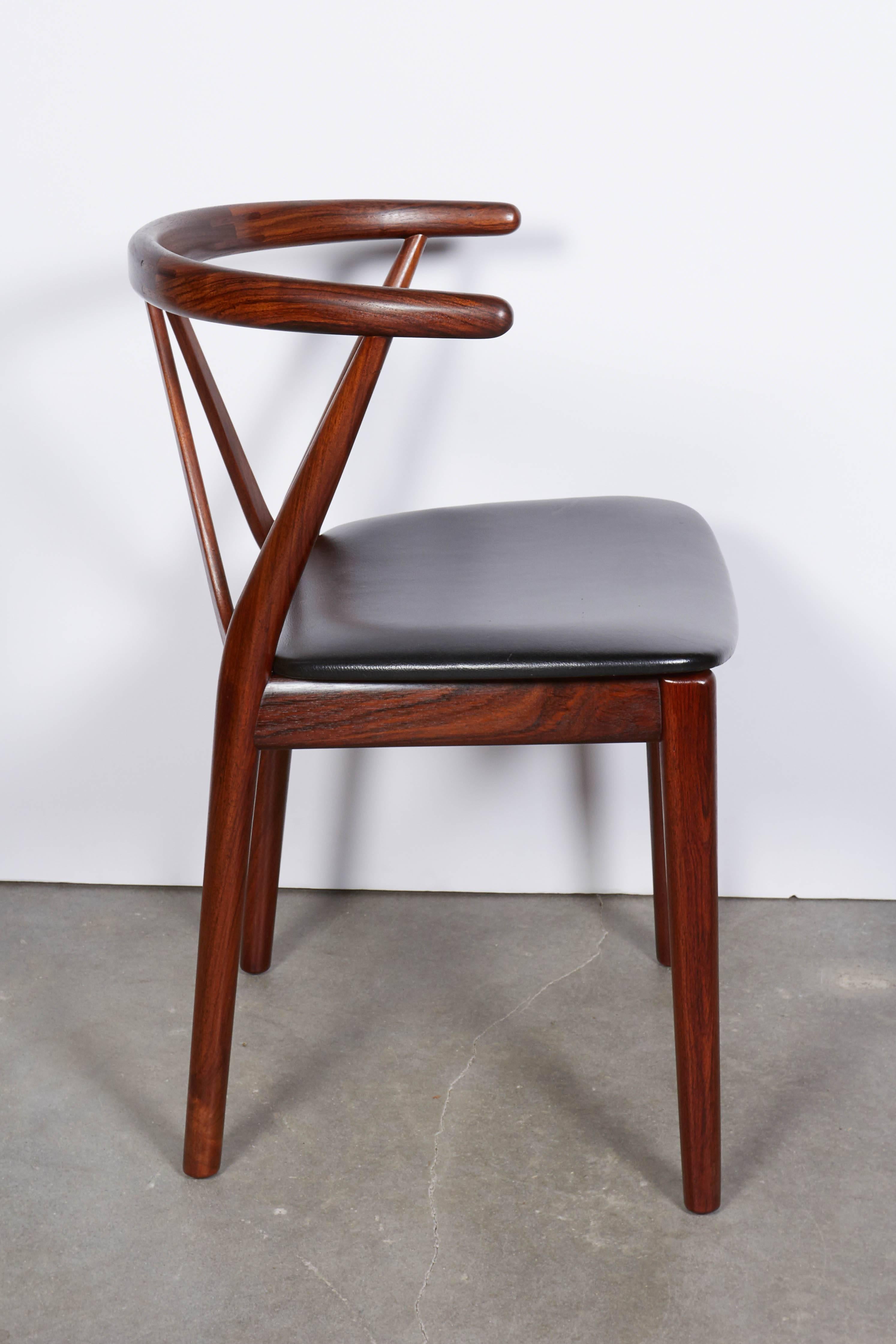 Danish Rosewood Dining Chairs by Henning Kjaernulf, Set of Four For Sale