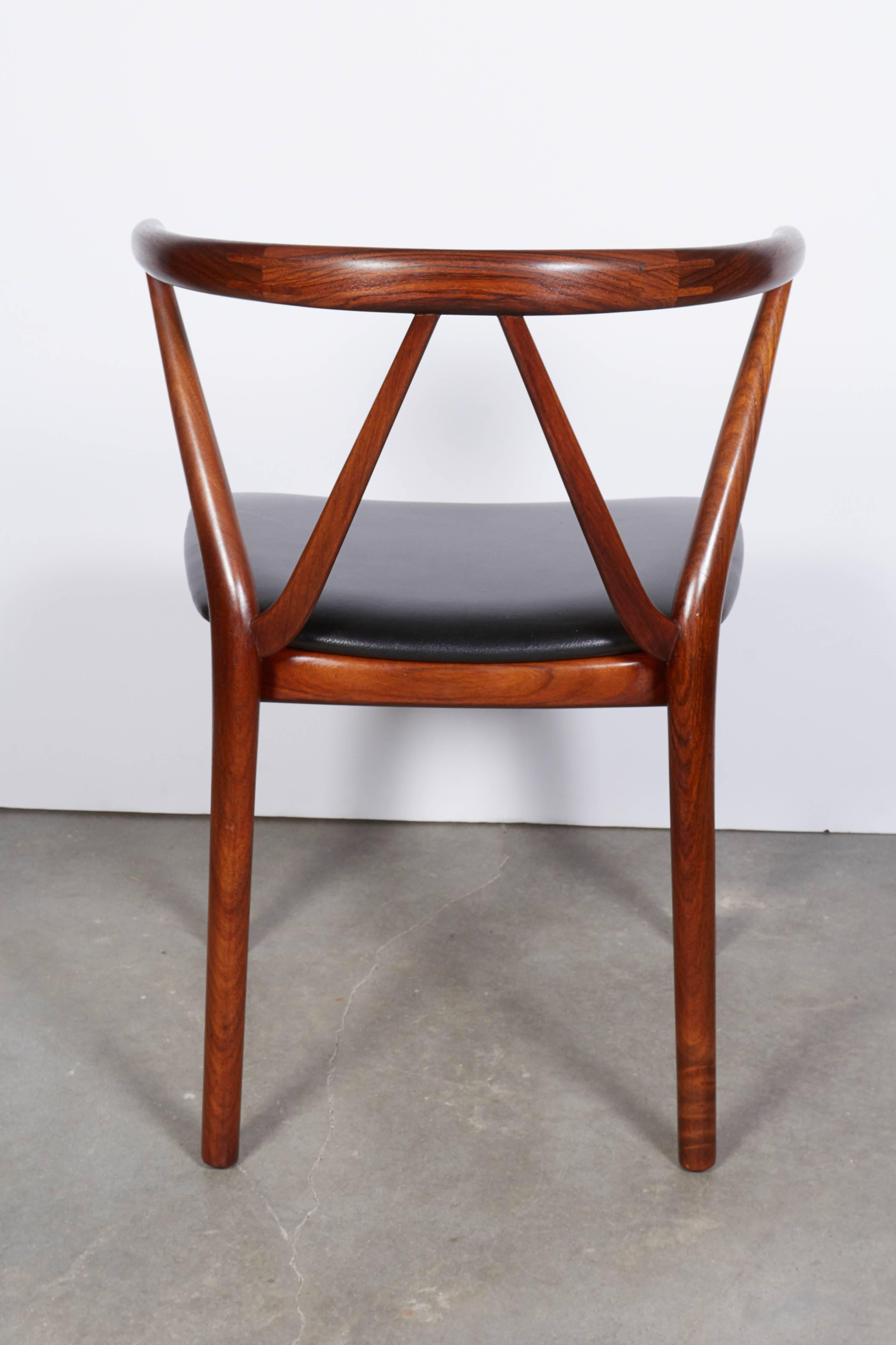 Oiled Rosewood Dining Chairs by Henning Kjaernulf, Set of Four For Sale