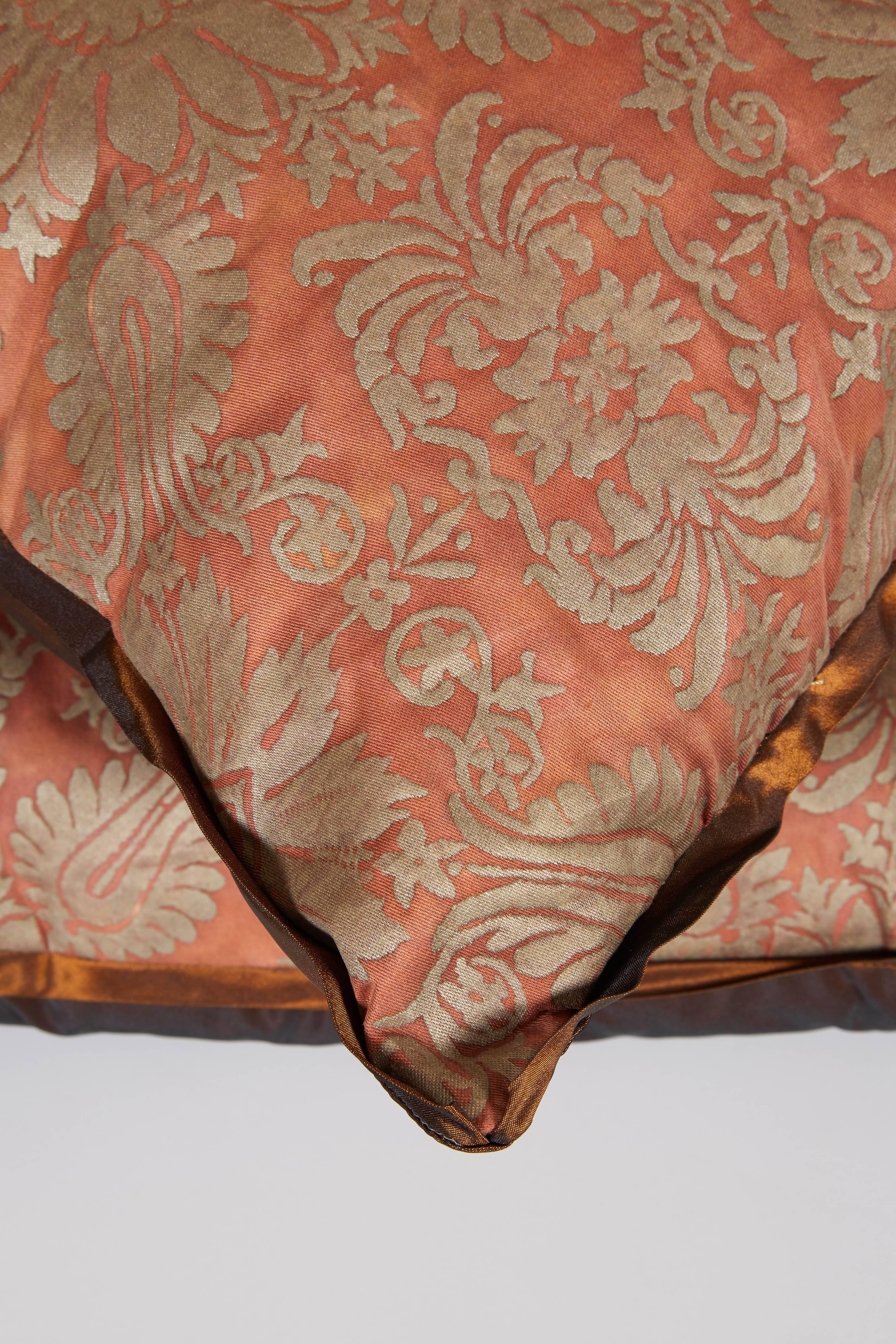 Empire Pair of Fortuny Fabric Cushion in the Impero Pattern