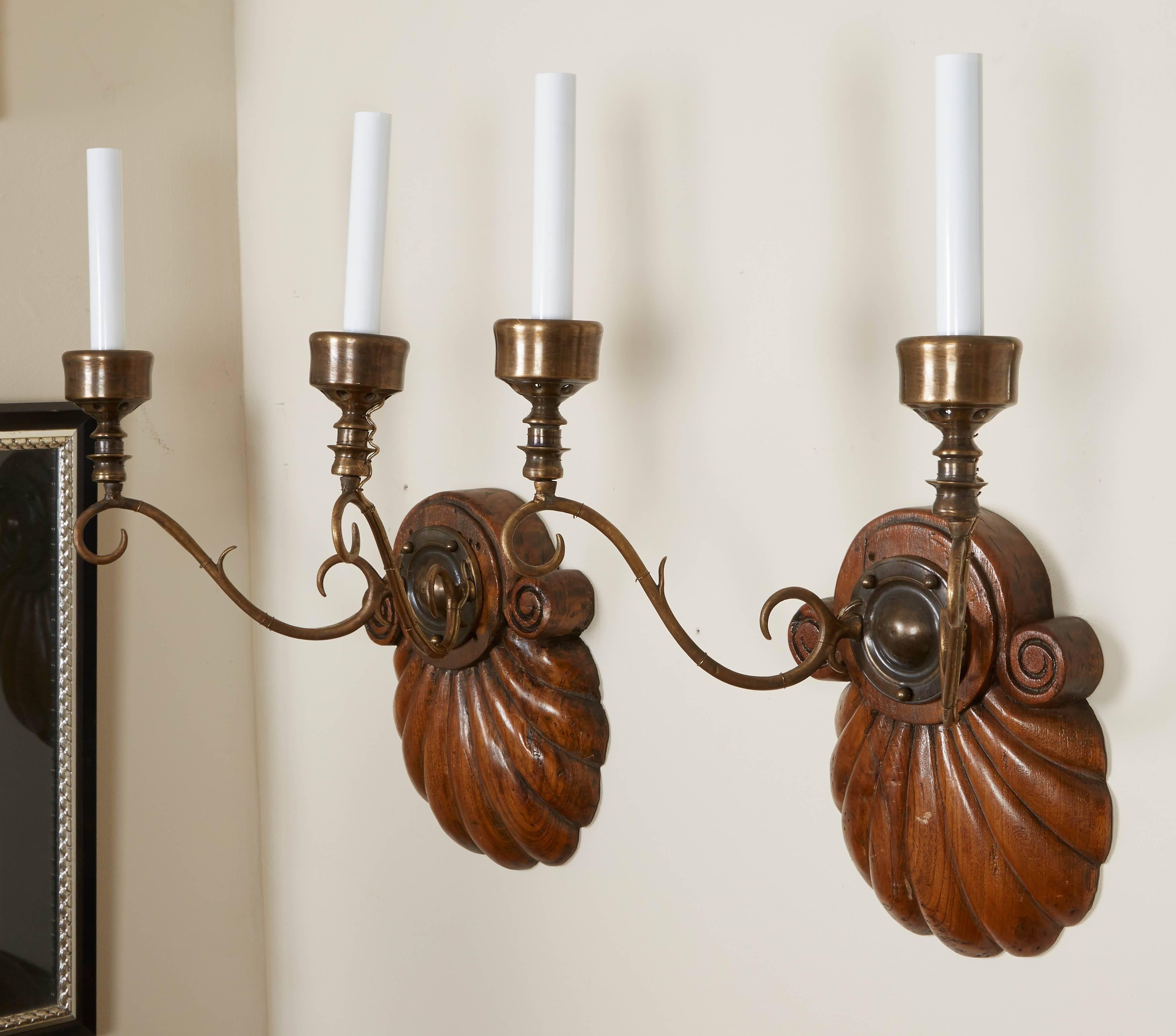 Pair of Anglo-Indian Two-Light Sconces 1