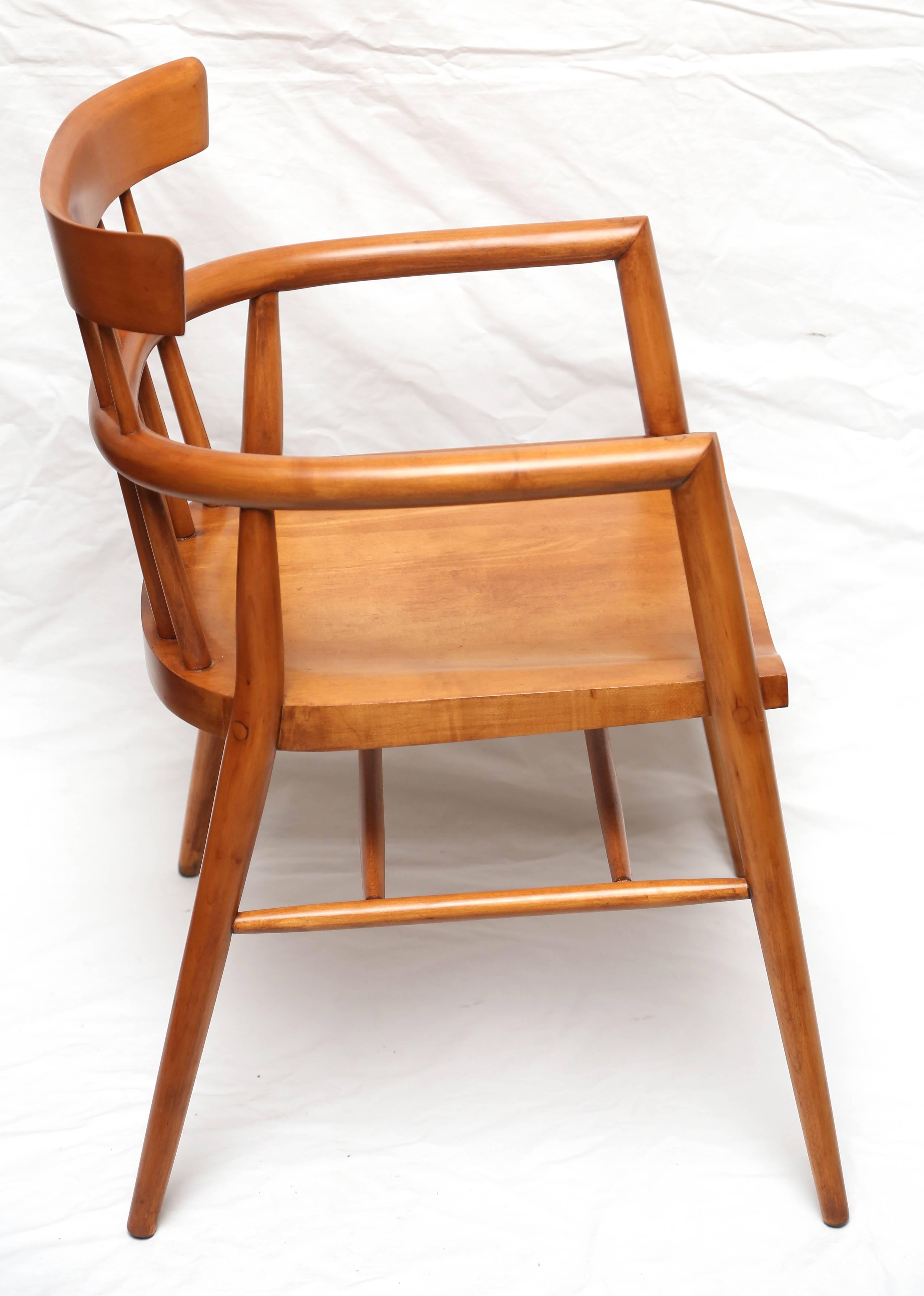 Mid-Century Modern Pair of Paul McCobb Armed Wood Dining Chairs, 1960s