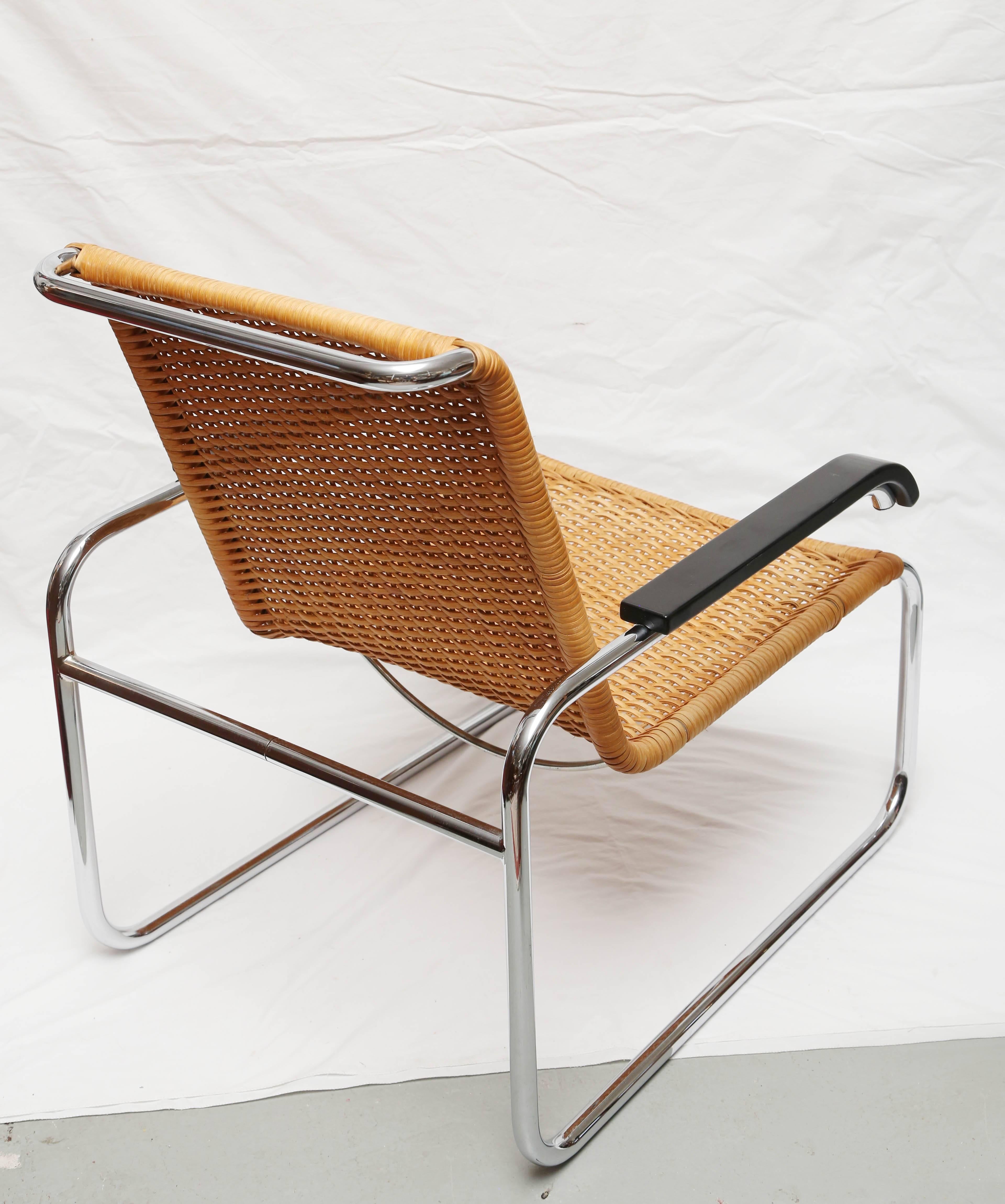 Marcel Breuer for Thonet B35 Rattan Lounge Chair with Changeable Armrests 5