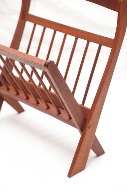 Danish Teak Mid-Century Modern Magazine Rack at 1stDibs
