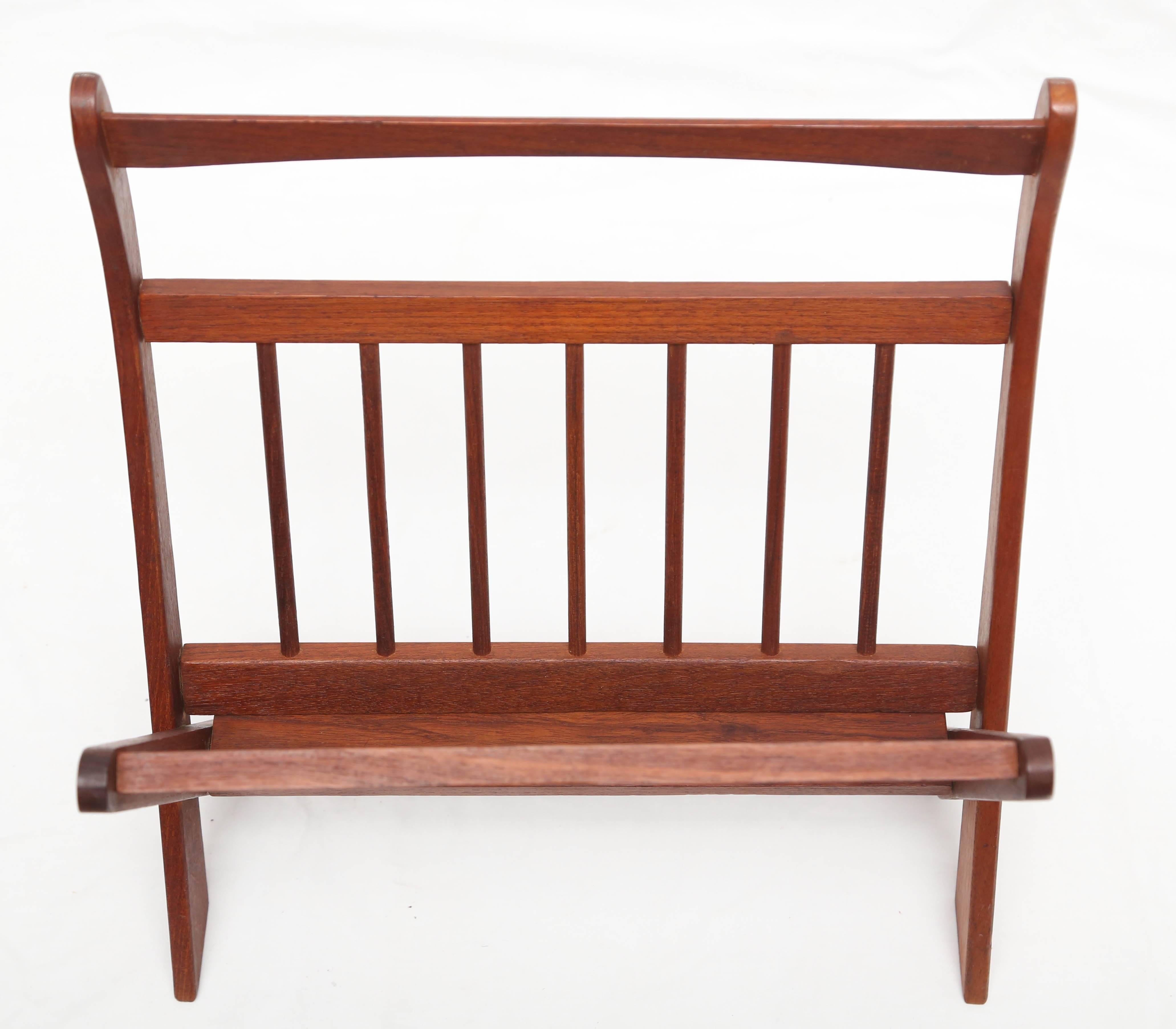 Danish Teak Mid-Century Modern Magazine Rack 4