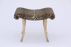 Hollywood Regency Leopard Bench