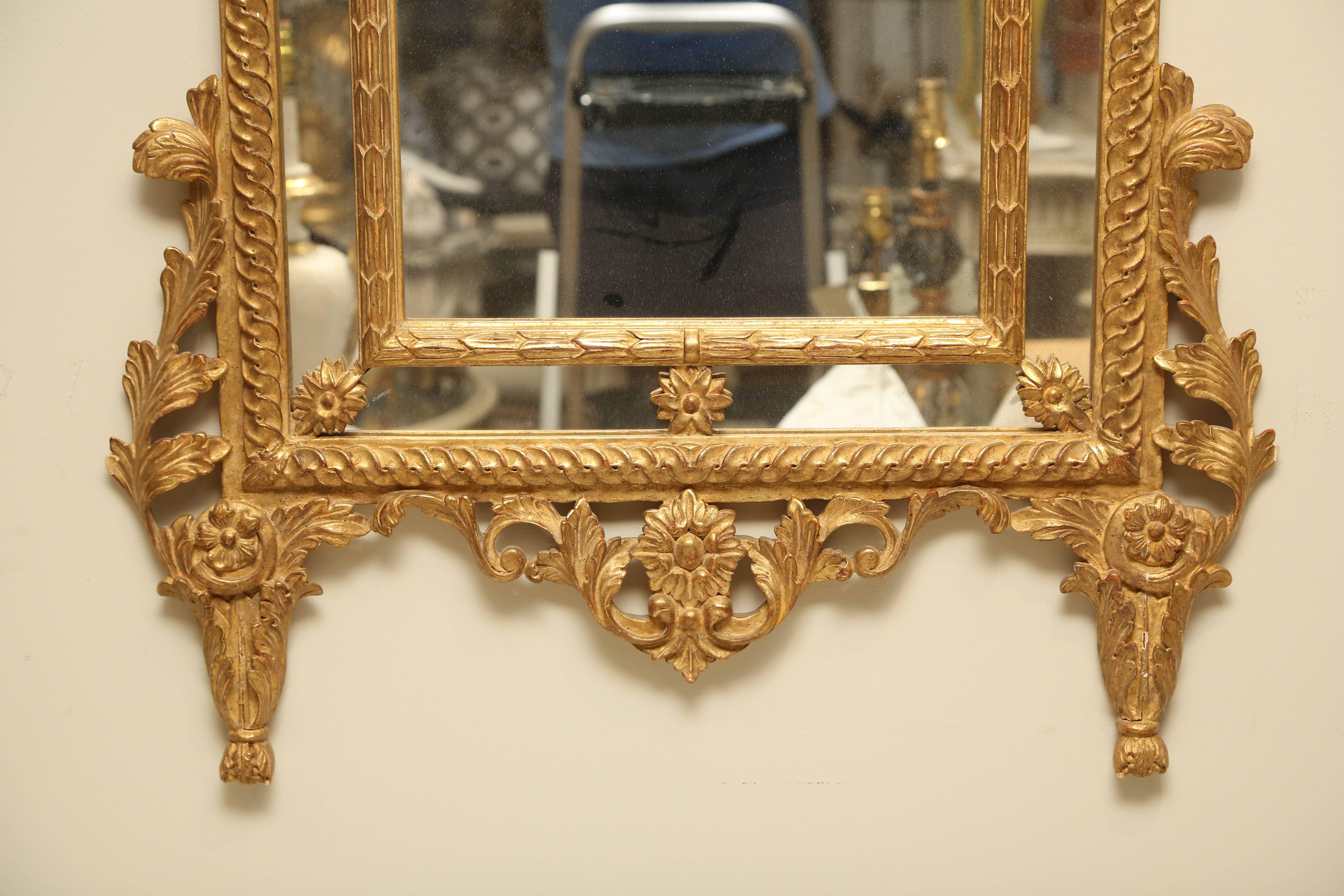 French Pair of Carved Giltwood Louis XVI Mirrors