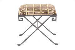 Iron Stool with Neoclassical Greek Key Decoration