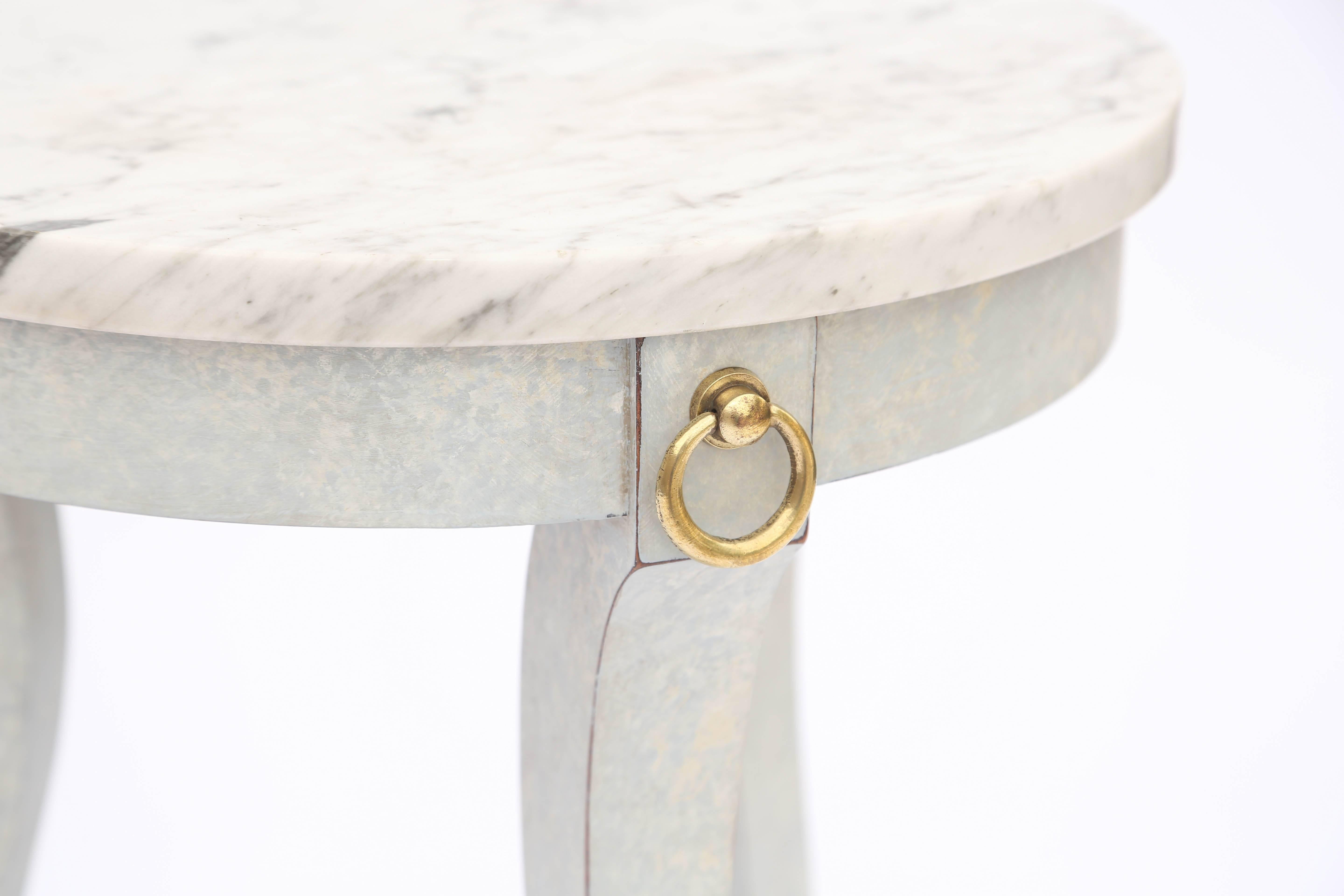 Classical Form Painted Accent Table with Marble Top For Sale at 1stDibs