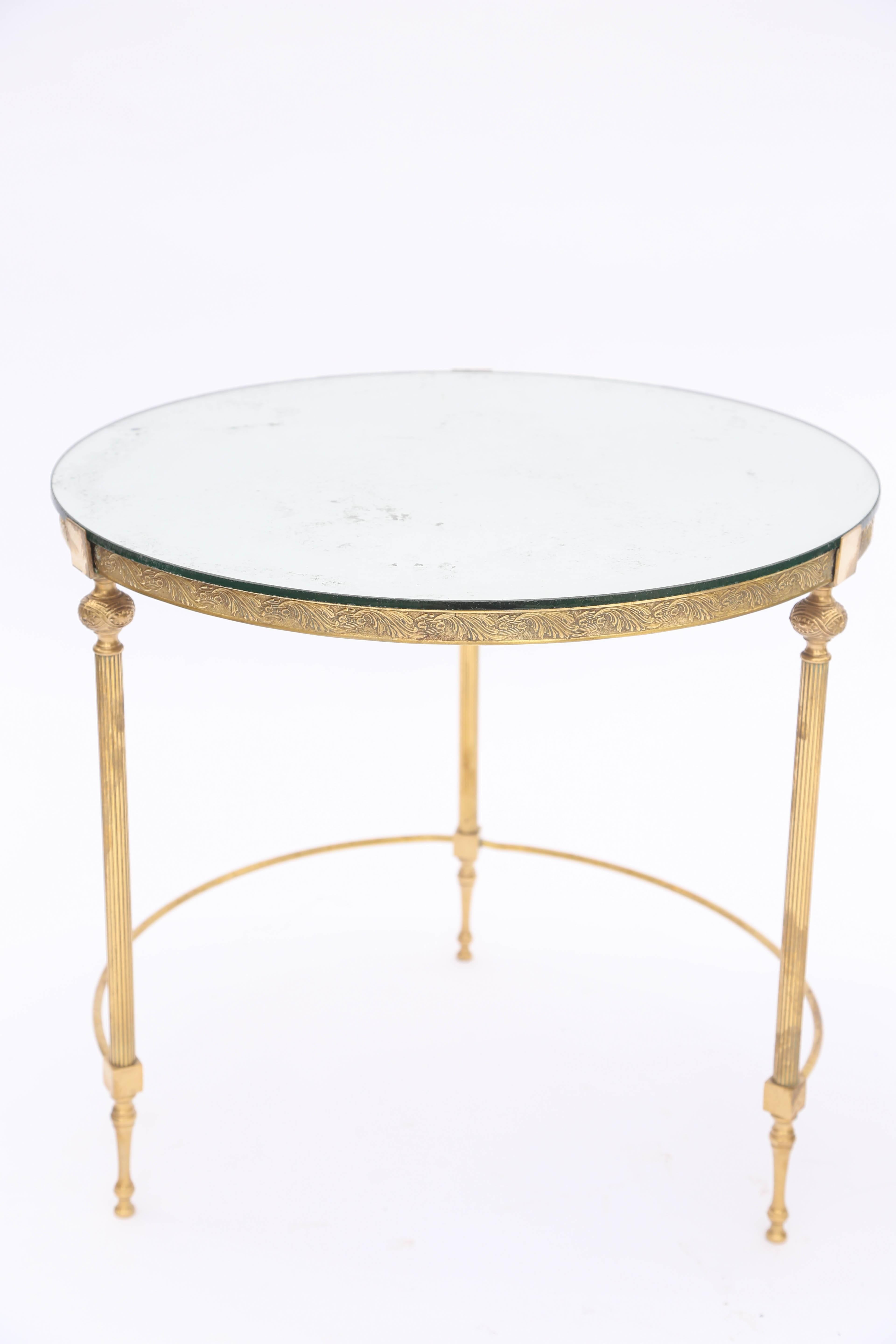 Italian Set of Three Round Nesting Tables with Mirrored Tops