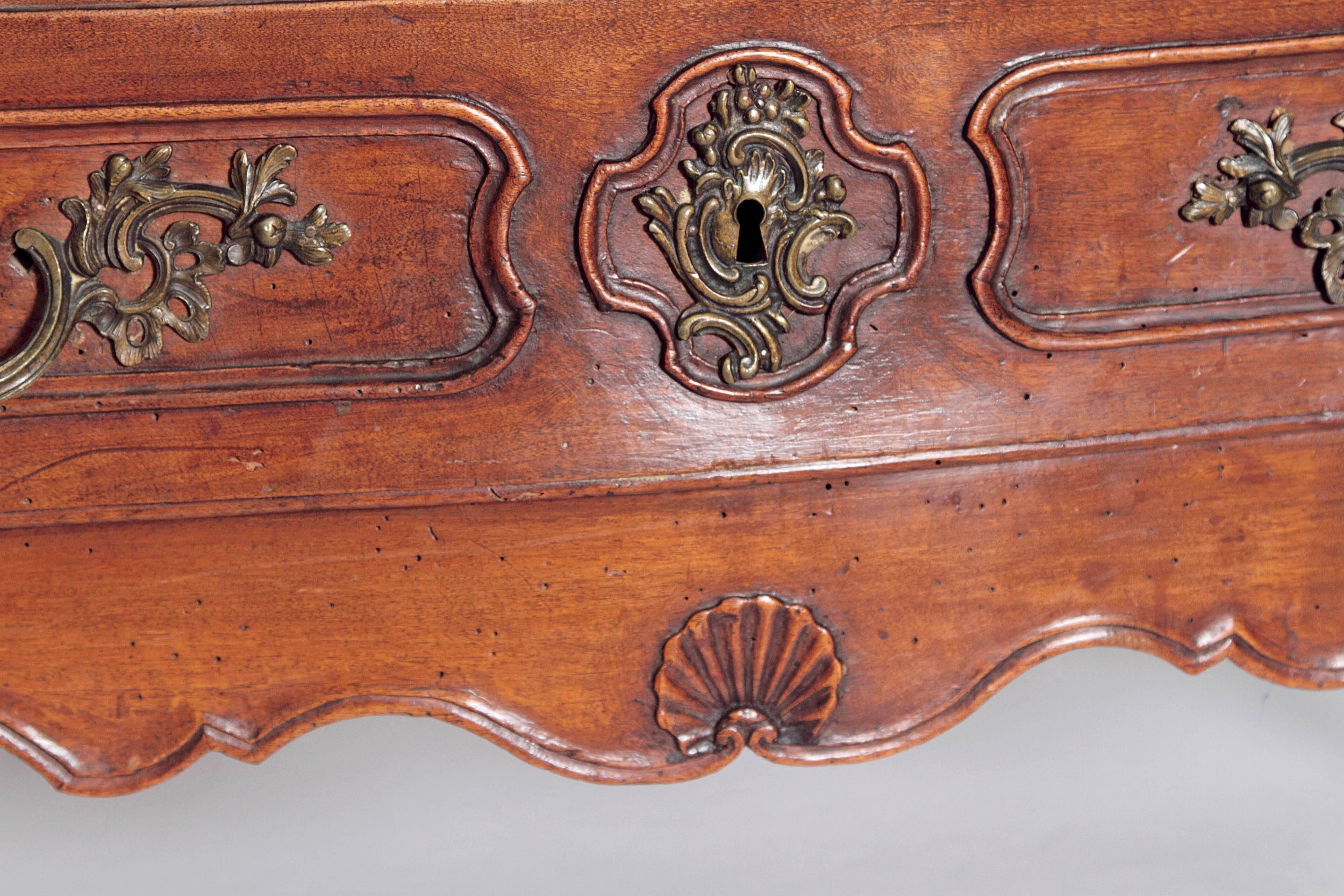 18th Century and Earlier Louis XV Period Walnut Chest For Sale