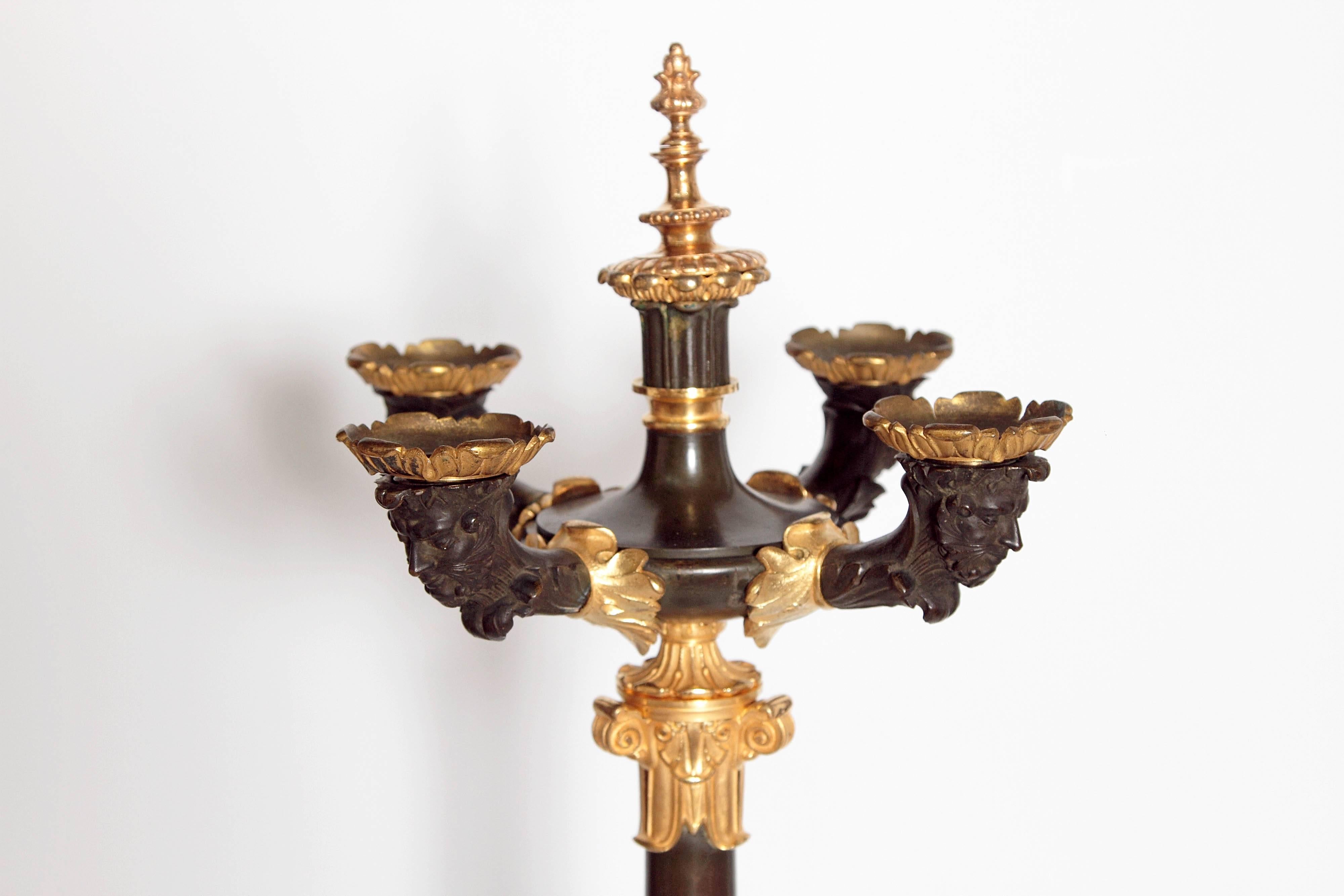Pair of Charles X Candelabra In Good Condition In Dallas, TX