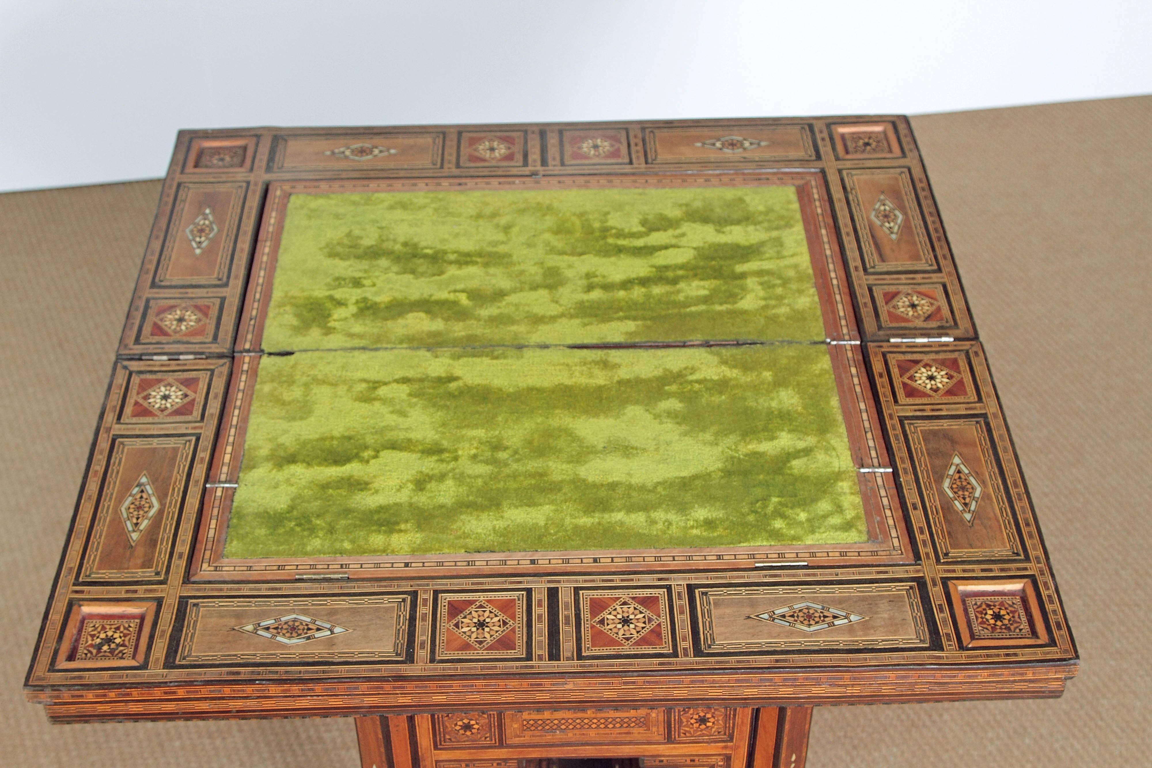 Antique Syrian Folding Games Table In Good Condition In Dallas, TX