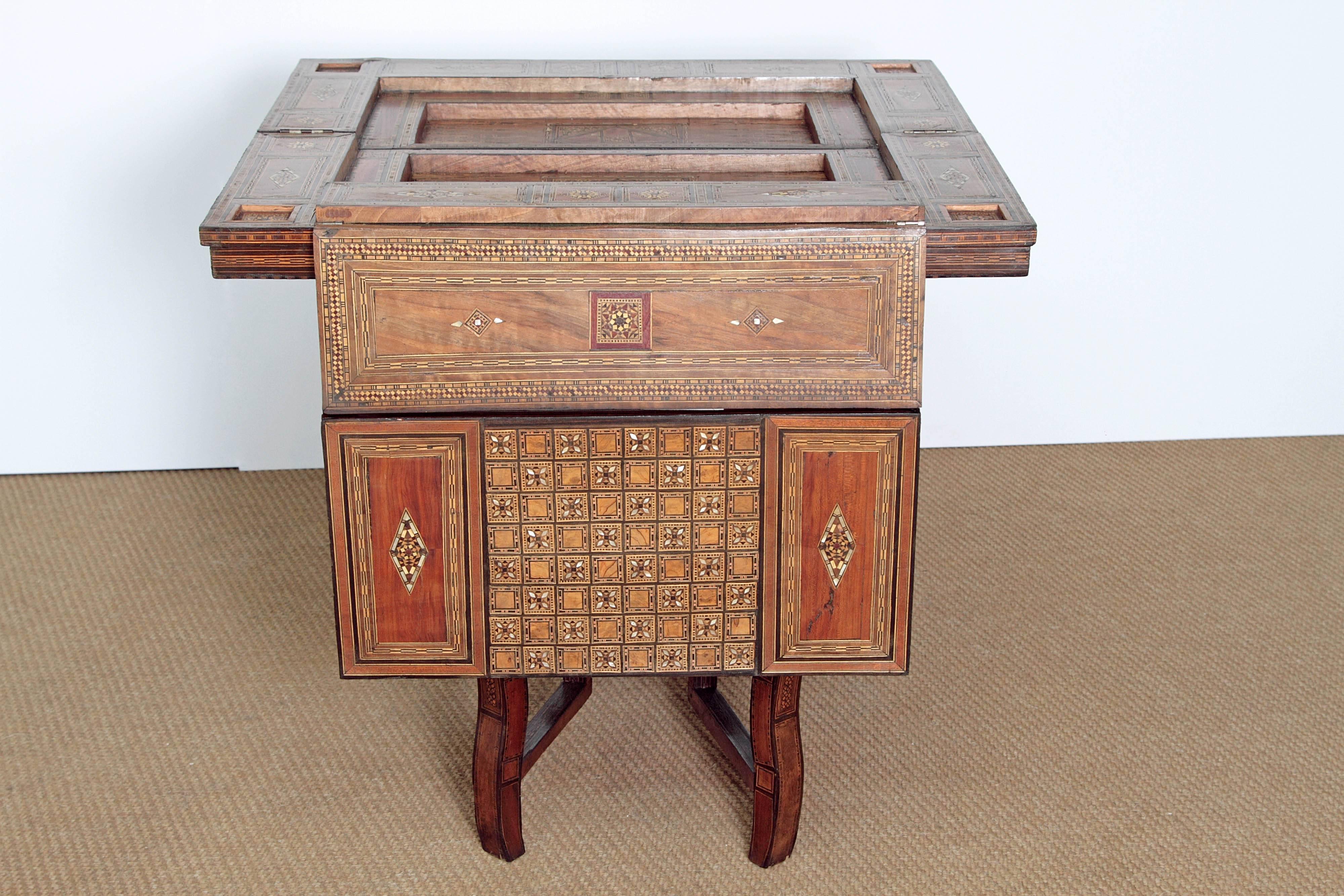 20th Century Antique Syrian Folding Games Table