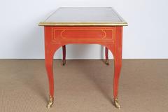 Louis XV Style Orange Lacquer Bureau Plat / Baker Furniture Collector's Edition