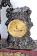 French Empire Figural Mantel Clock "Hercule Farnèse" Attributed to Claude Galle