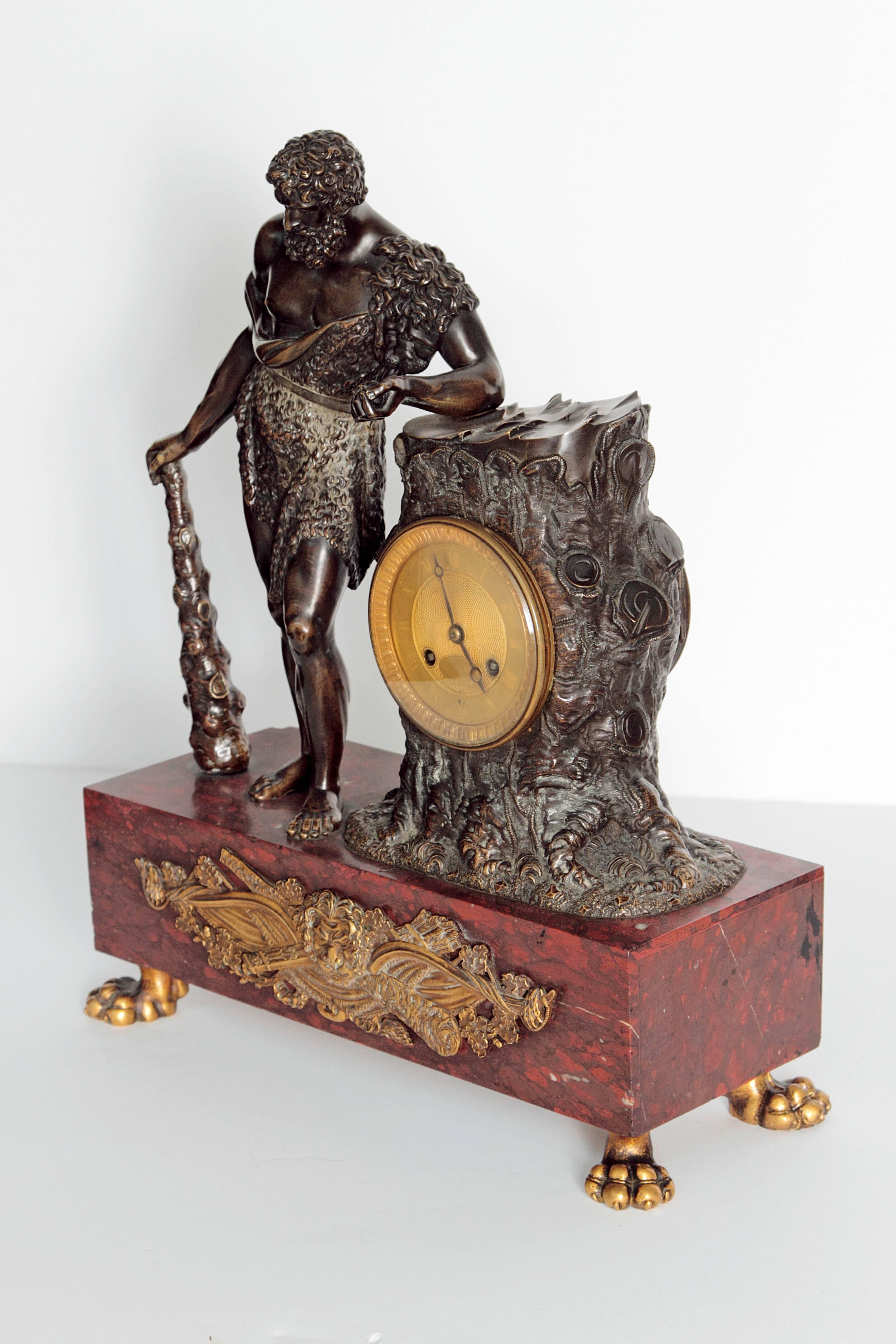 French Empire Figural Mantel Clock 