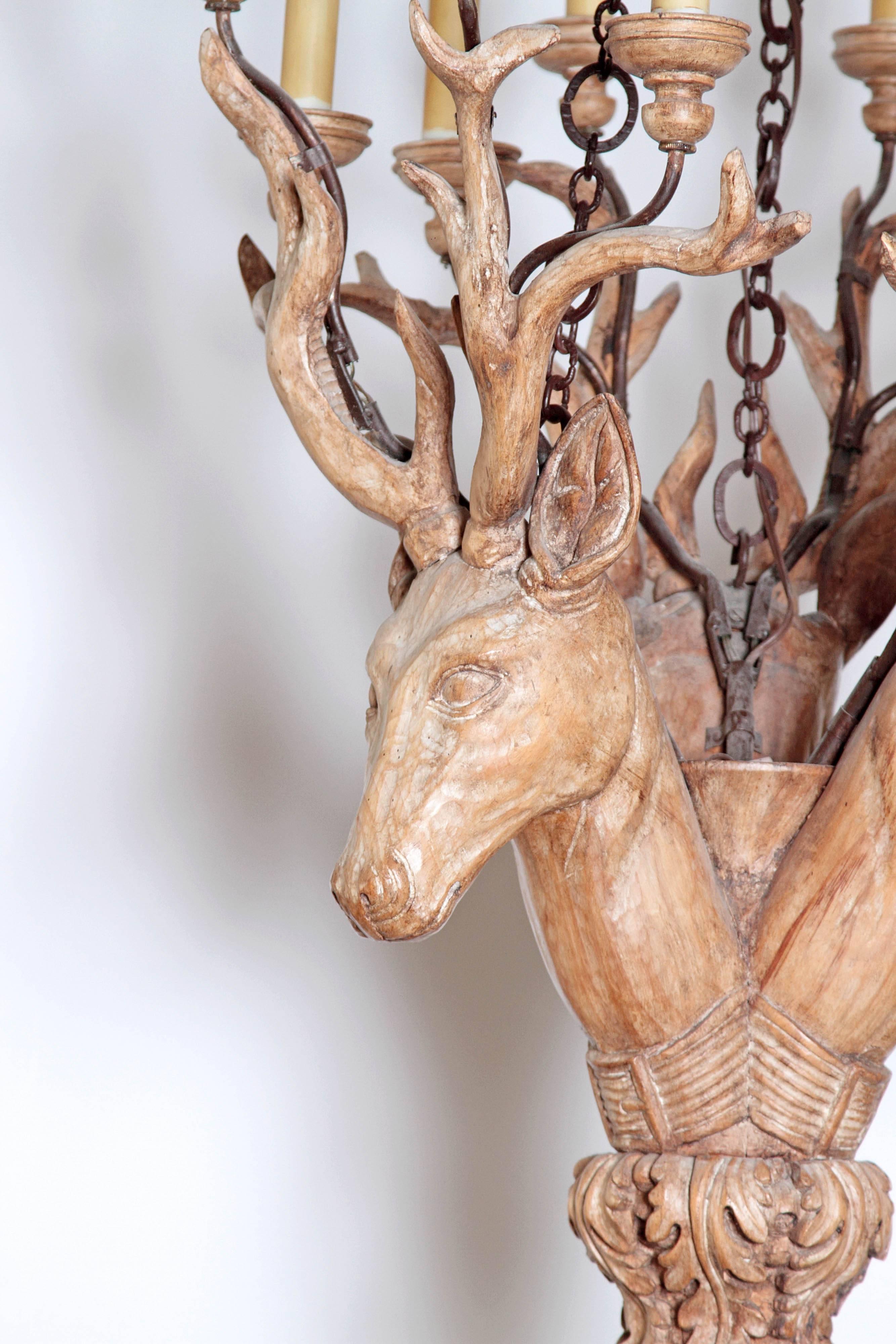 deer head chandelier