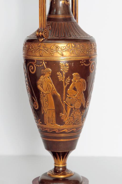 Gilt Bronze Grecian Urn by Cahieux and Barbedienne For Sale at 1stdibs