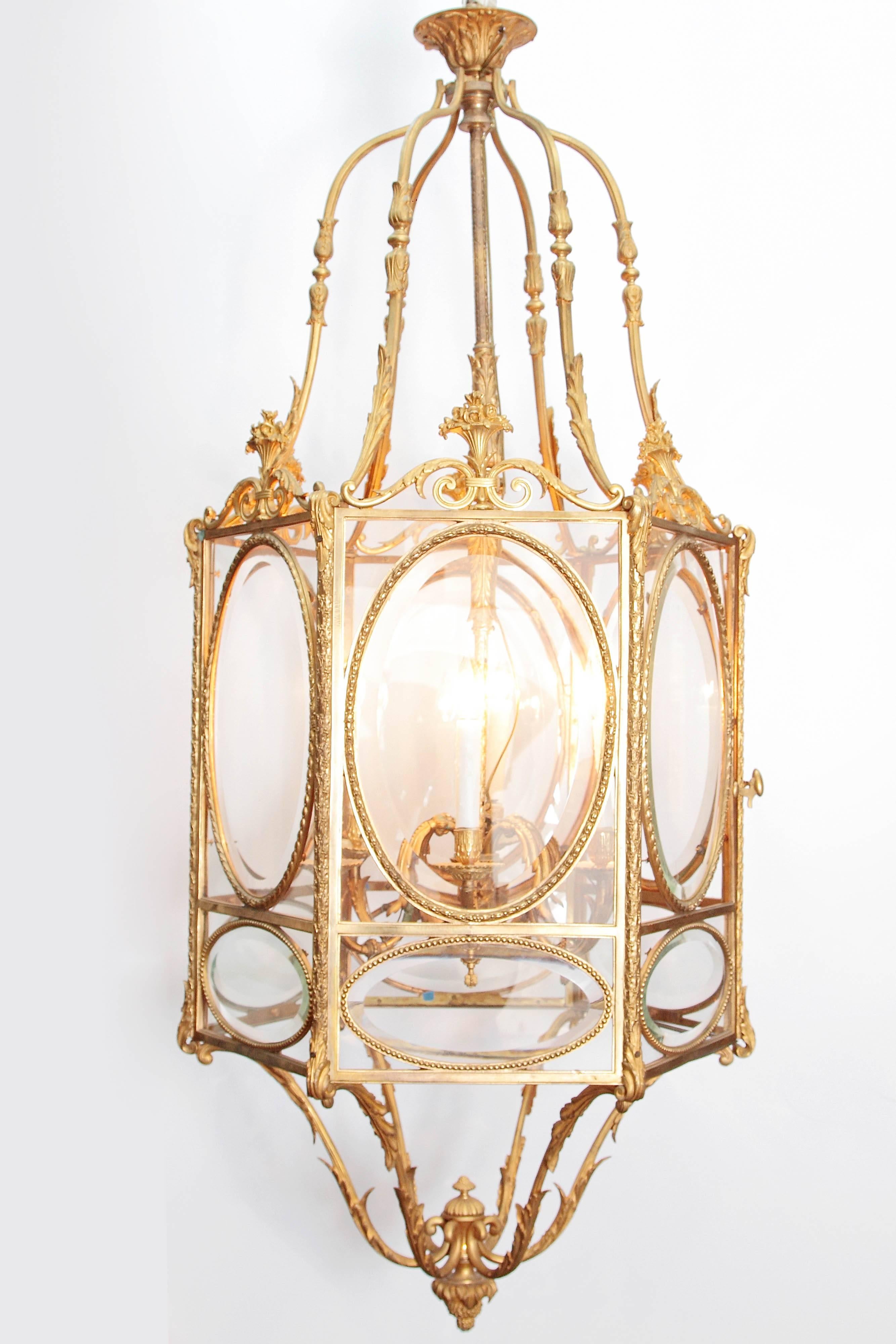 Louis XVI Style Hexagonal Ormolu Lantern 3
