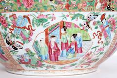 Large 'Canton Famille Rose' Punch Bowl, Mid-19th Century