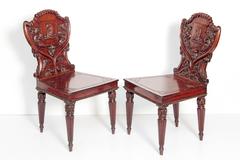 Pair of English Regency Mahogany Hall Chairs