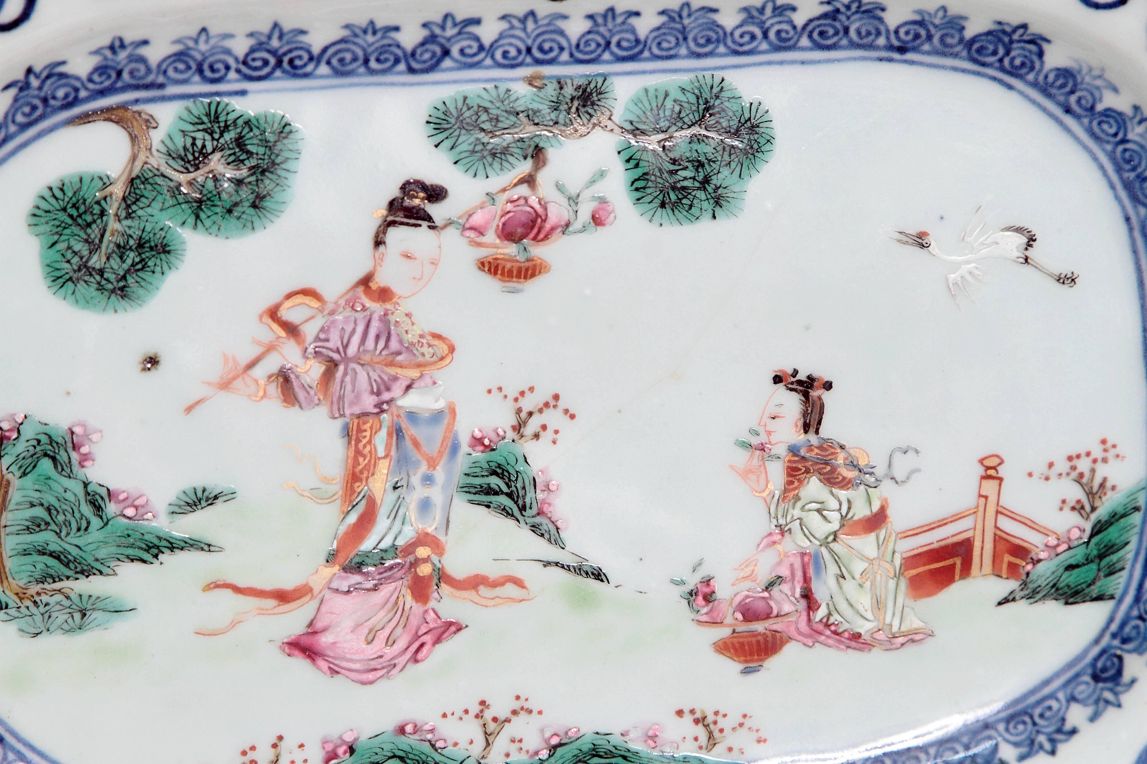 Hand-Painted Chinese Export Porcelain Platters