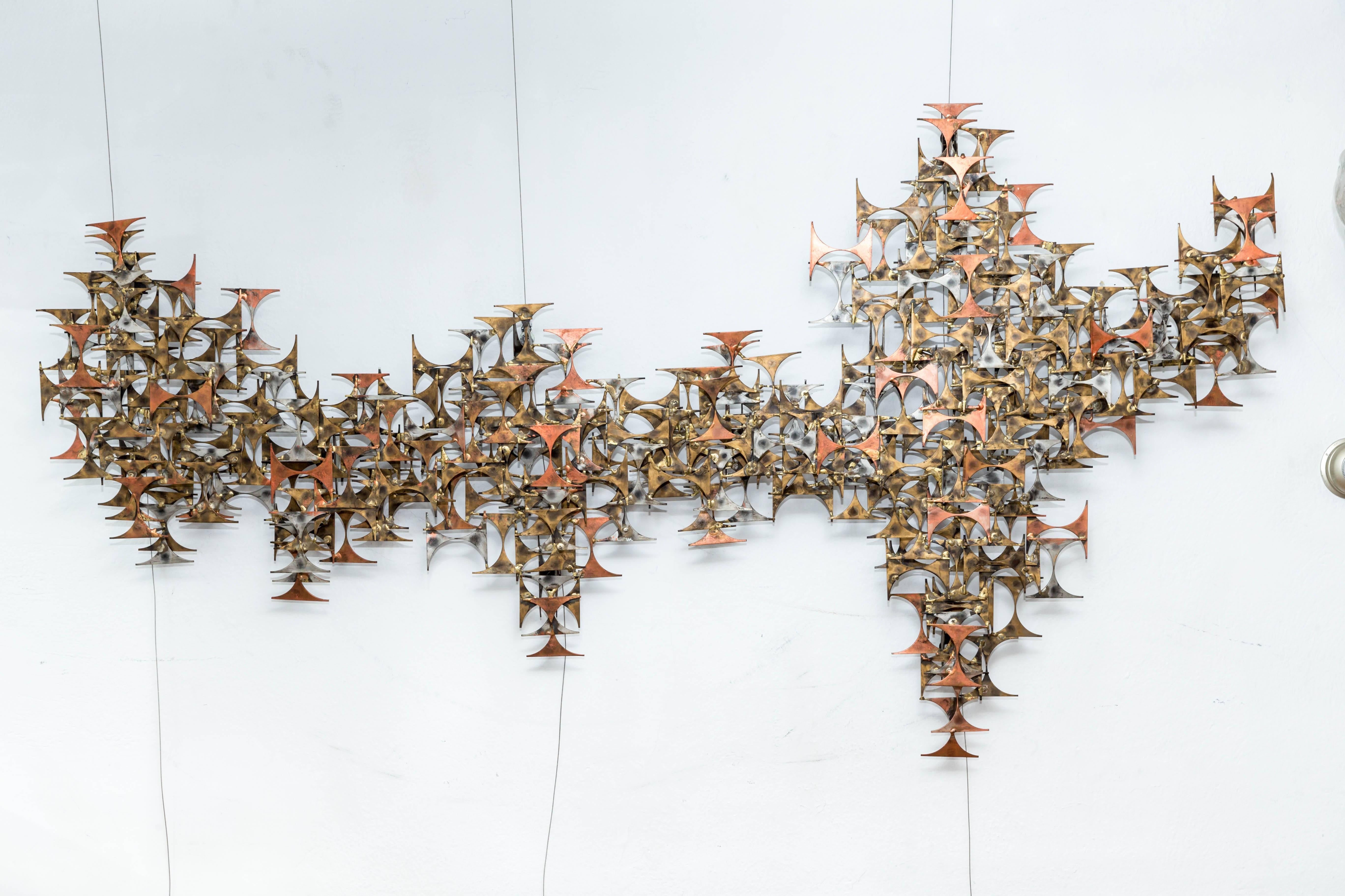 American Abstract Brutalist Wall Sculpture by Marc Weinstein