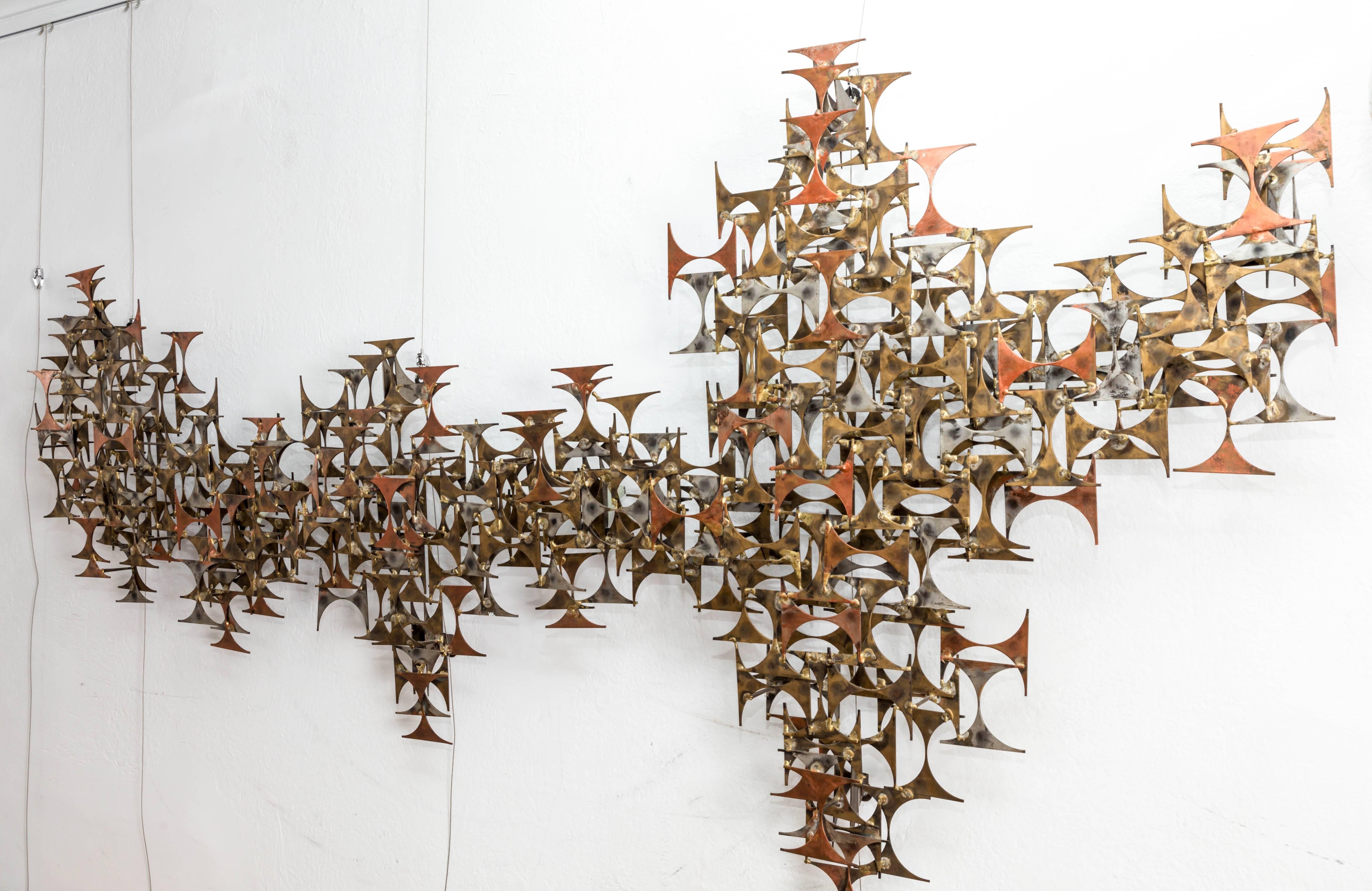 Abstract Brutalist Wall Sculpture by Marc Weinstein In Excellent Condition In Bridgehampton, NY