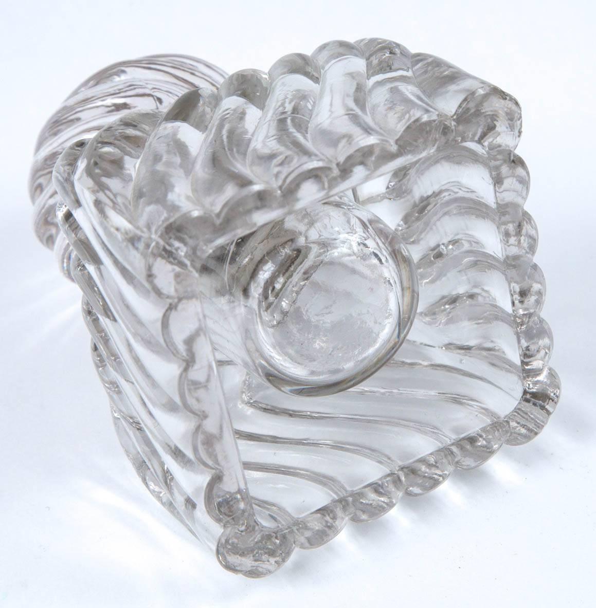 Early 19th Century Swirl Design Cut Crystal Pewter Collar Inkwell 5