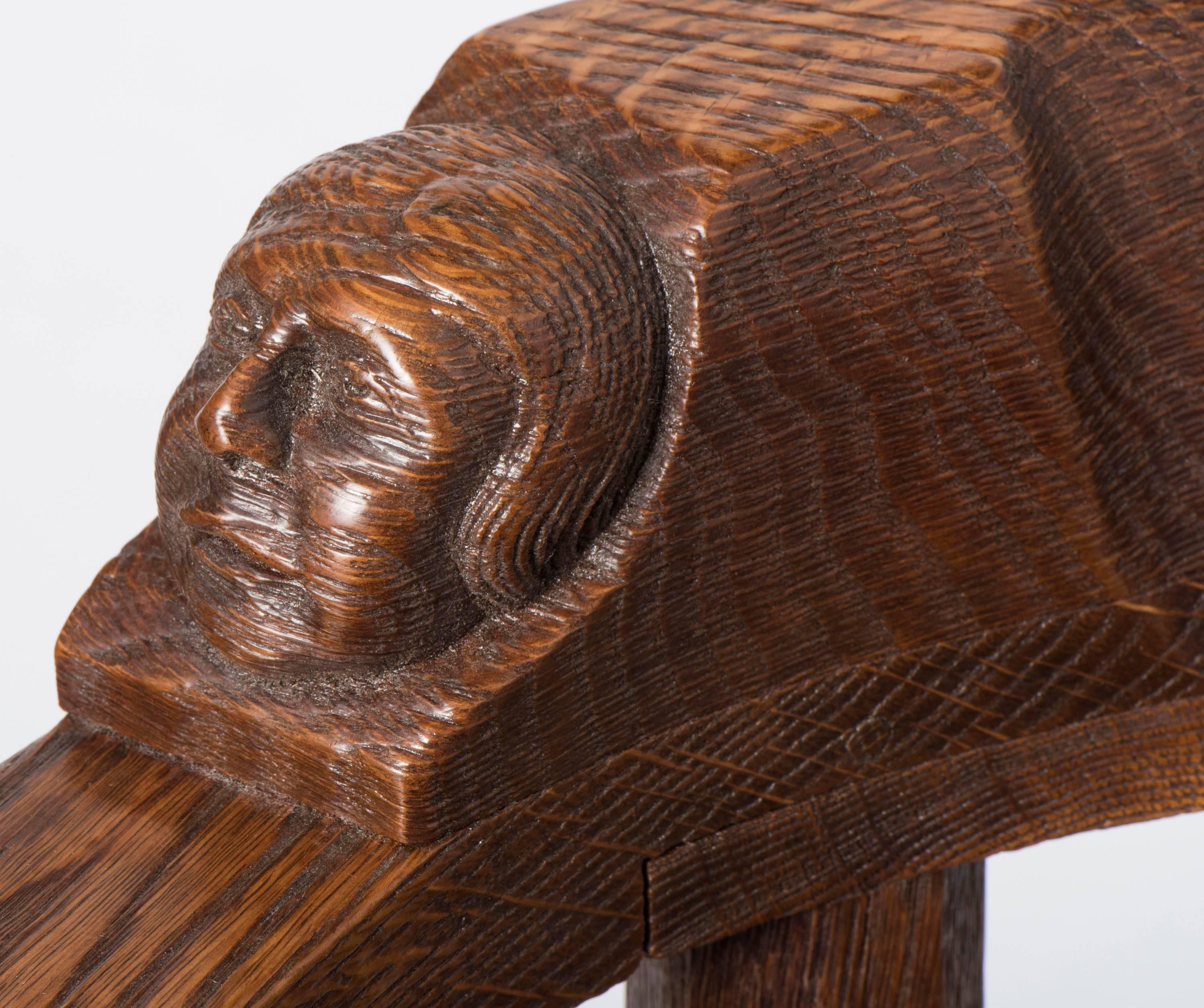 Arts and Crafts Robert Mouseman Thompson carved oak 