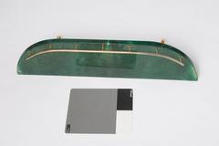 Aldo Tura green lacquered book shelf with brass mounts, Italy circa 1950