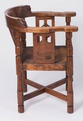 Robert Mouseman Thompson carved oak "Monk" chair, England circa 1930