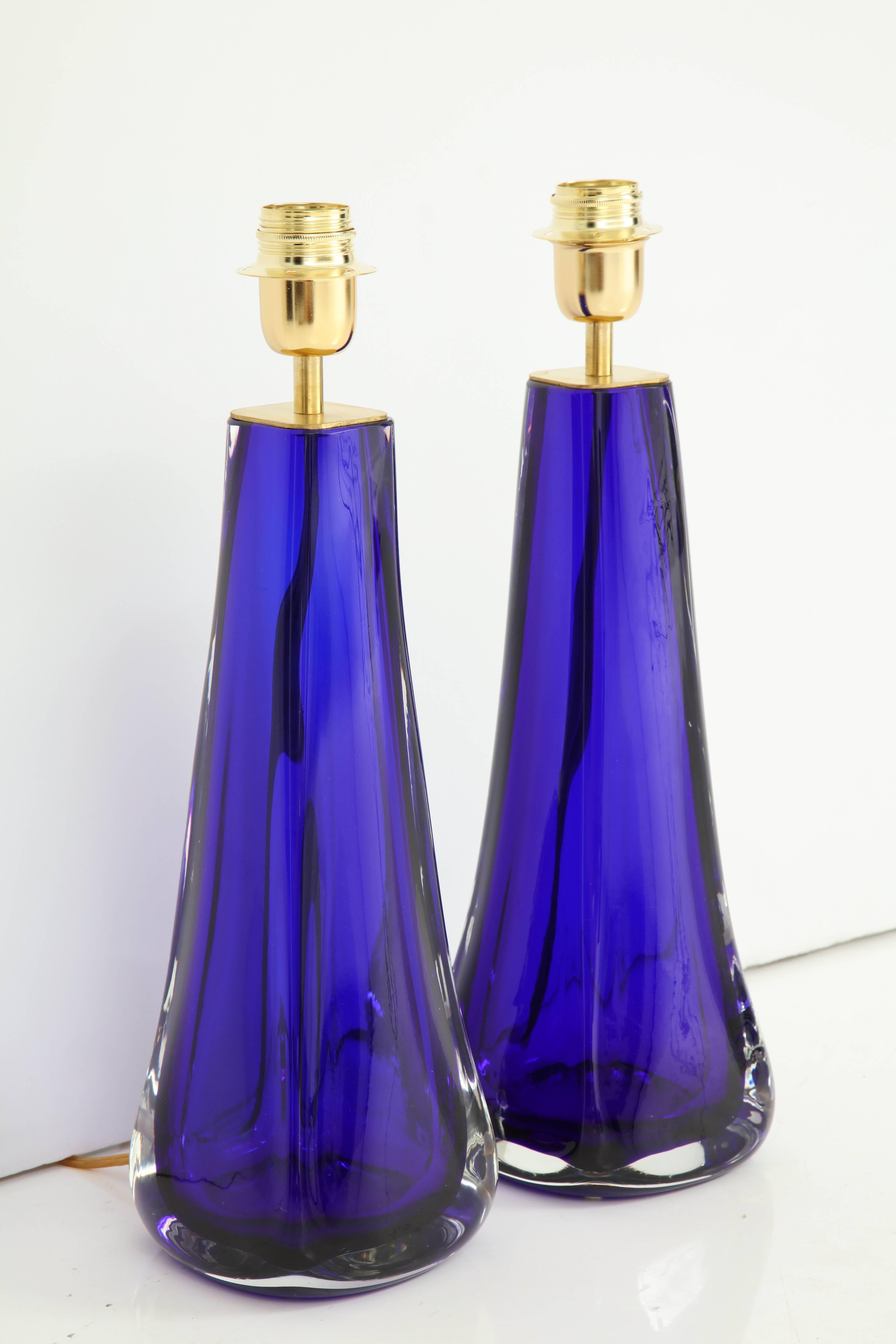 Mid-Century Modern Pair of Italian Cobalt Blue 